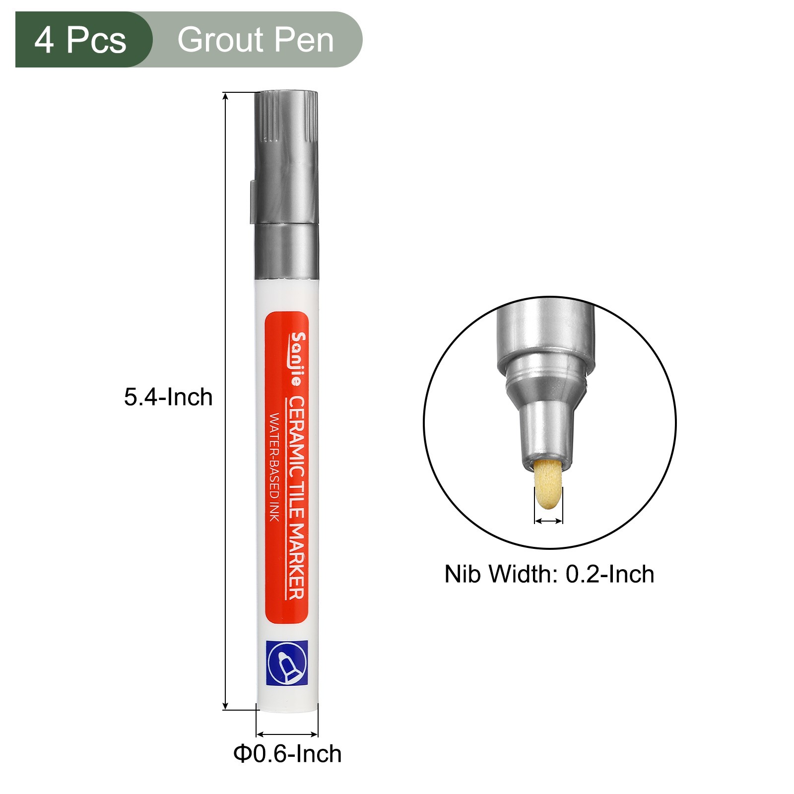 4 Pcs Grout Paint Pen Great for Balcony, Kitchen, Bathroom