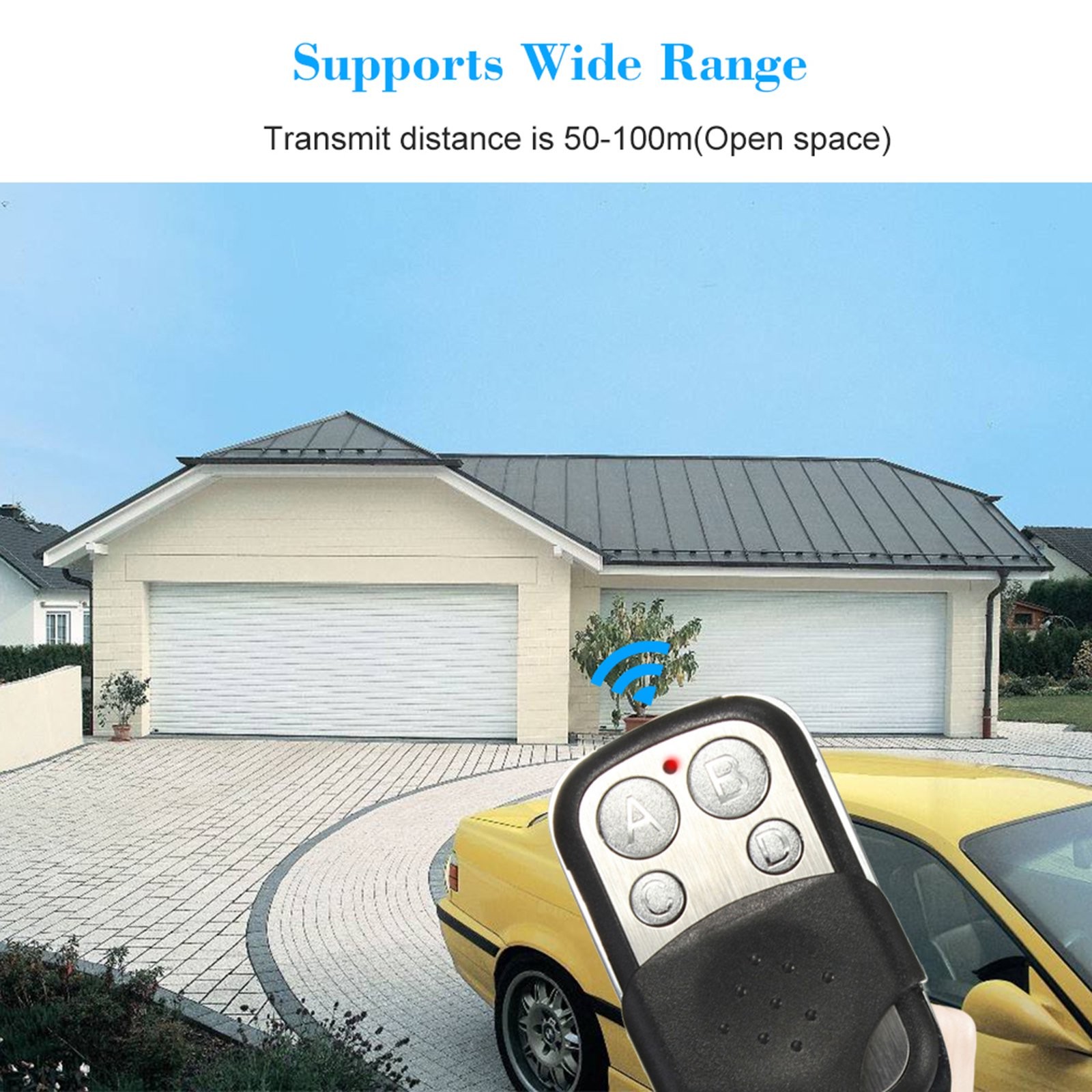 Electric Gate Garage Door Opener Key 433mhz Universal Cloning Remote Control Fob
