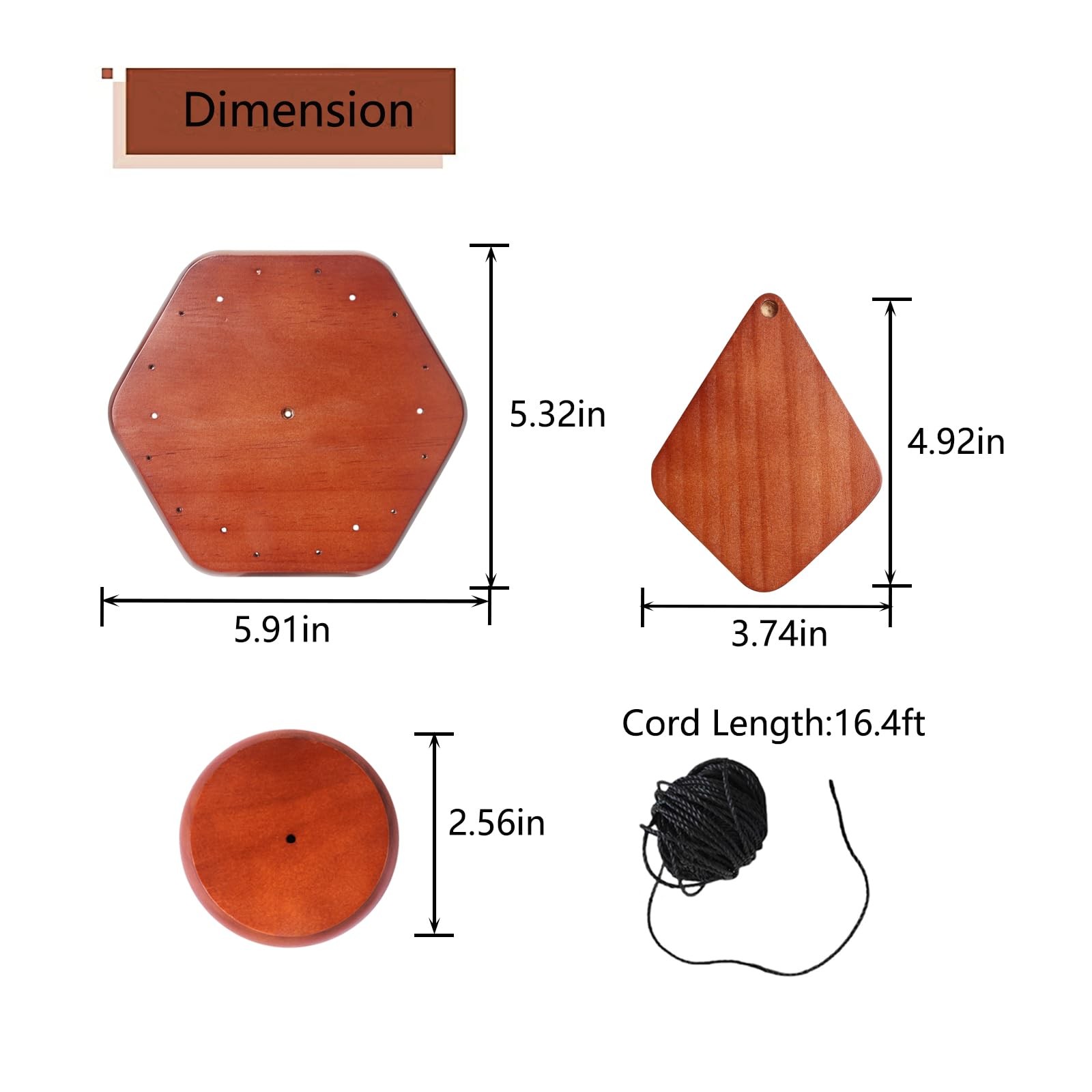 Wind Chime Repair Kit, Hexagon Top 5.91in X 5.32in, 20 PCS Accessories – DIY