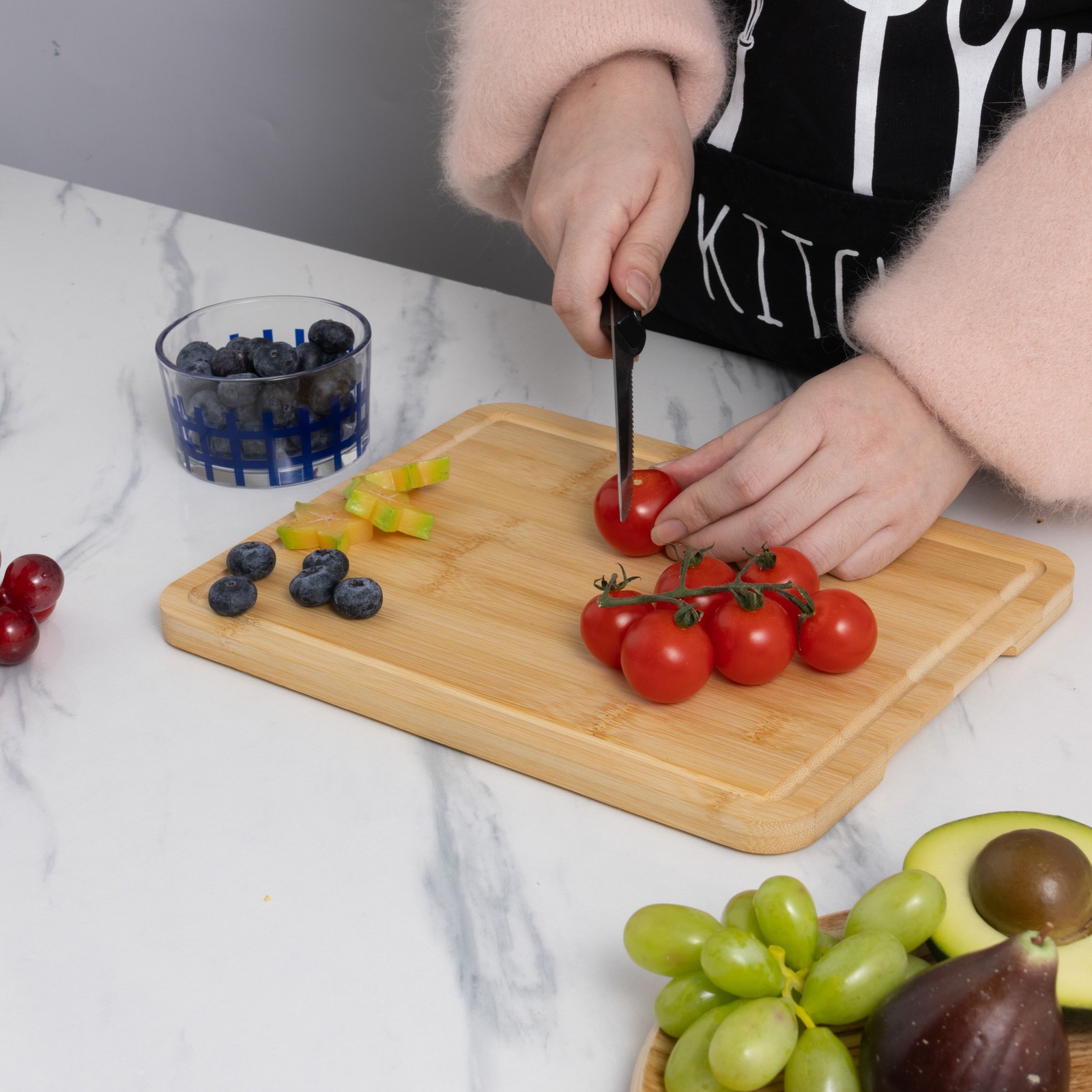 8.5″ x 11″ Non-Slip Bamboo Cutting Board, 100% Natural Bamboo Color