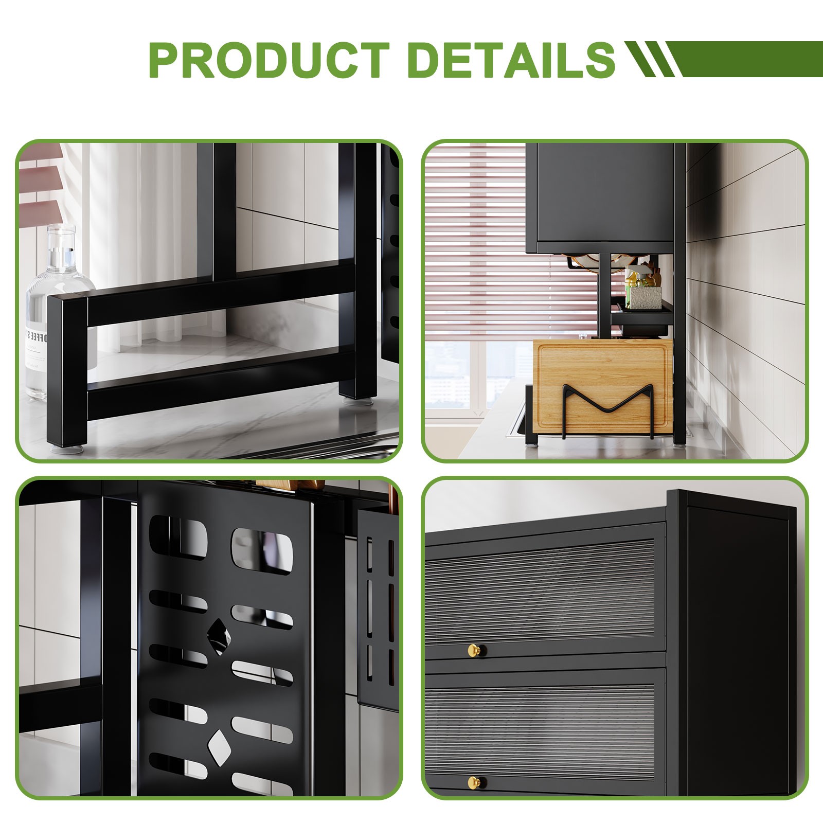 Dish Drying Rack Utensil Storage Cabinet Kitchen Over The Sink 33.46in 2 Tier