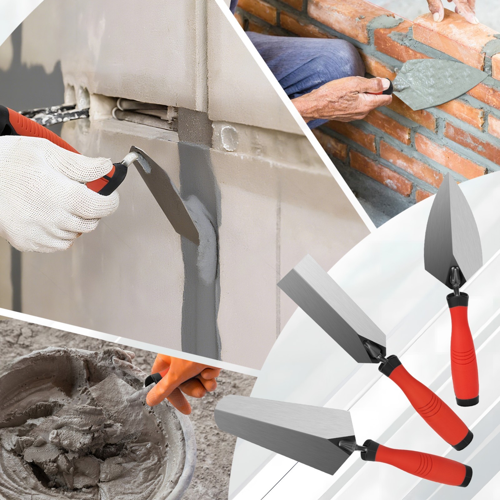 SHALL 3-Piece Masonry Tools Set,for Concrete, Cement,Plaster,Tile.