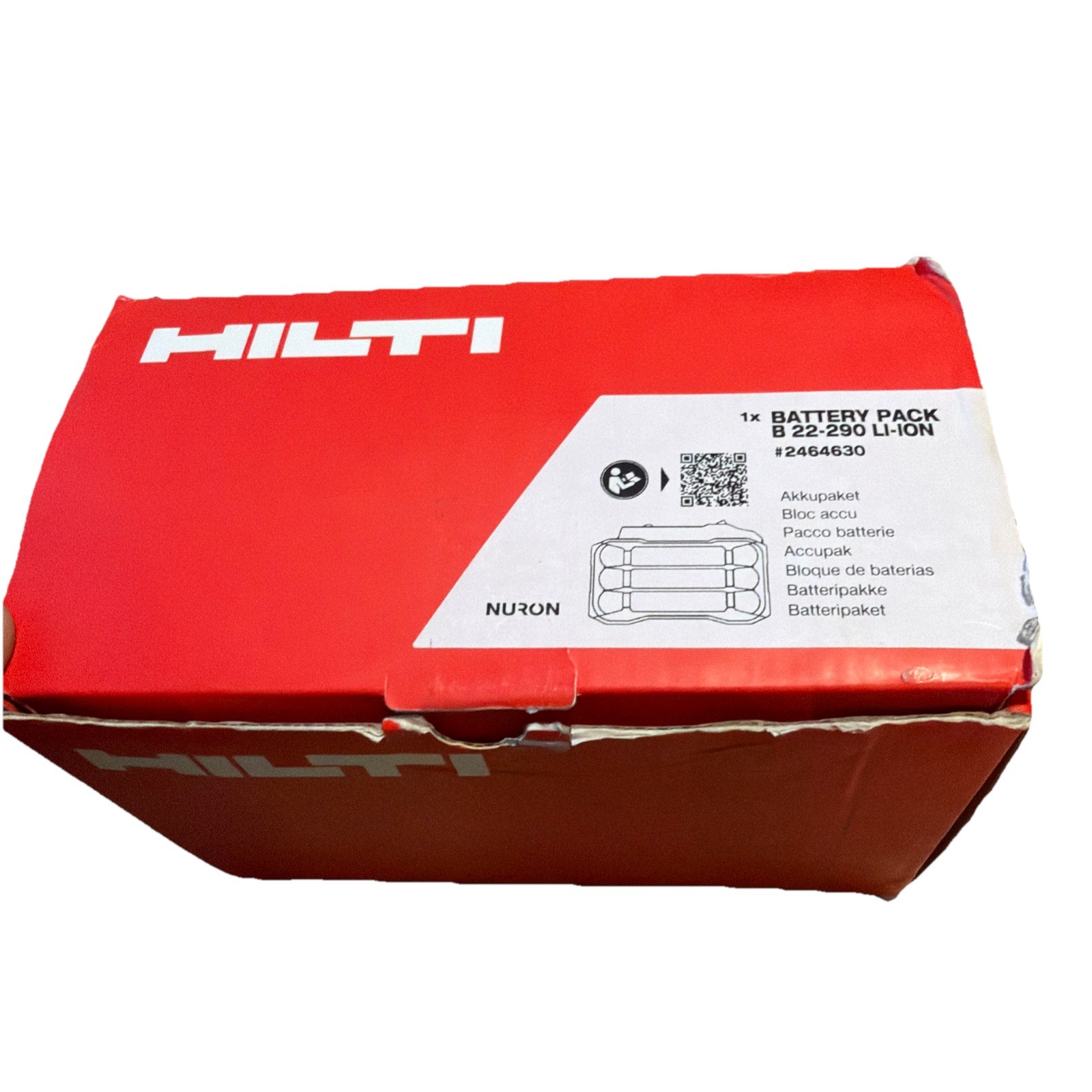 NURON Hilti B 22-290 22V Li-Ion Battery 2464630 *Brand New* #E4 34