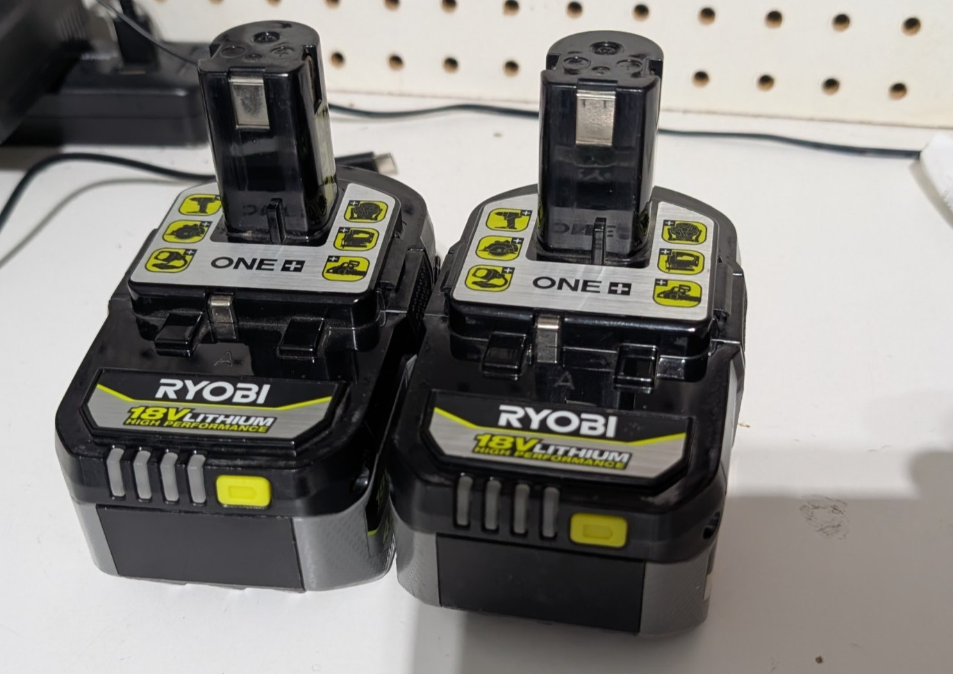 FOR PARTS / REPAIR Lot of 2 Ryobi ONE+ 18V High Performance Batteries PBP004 4Ah