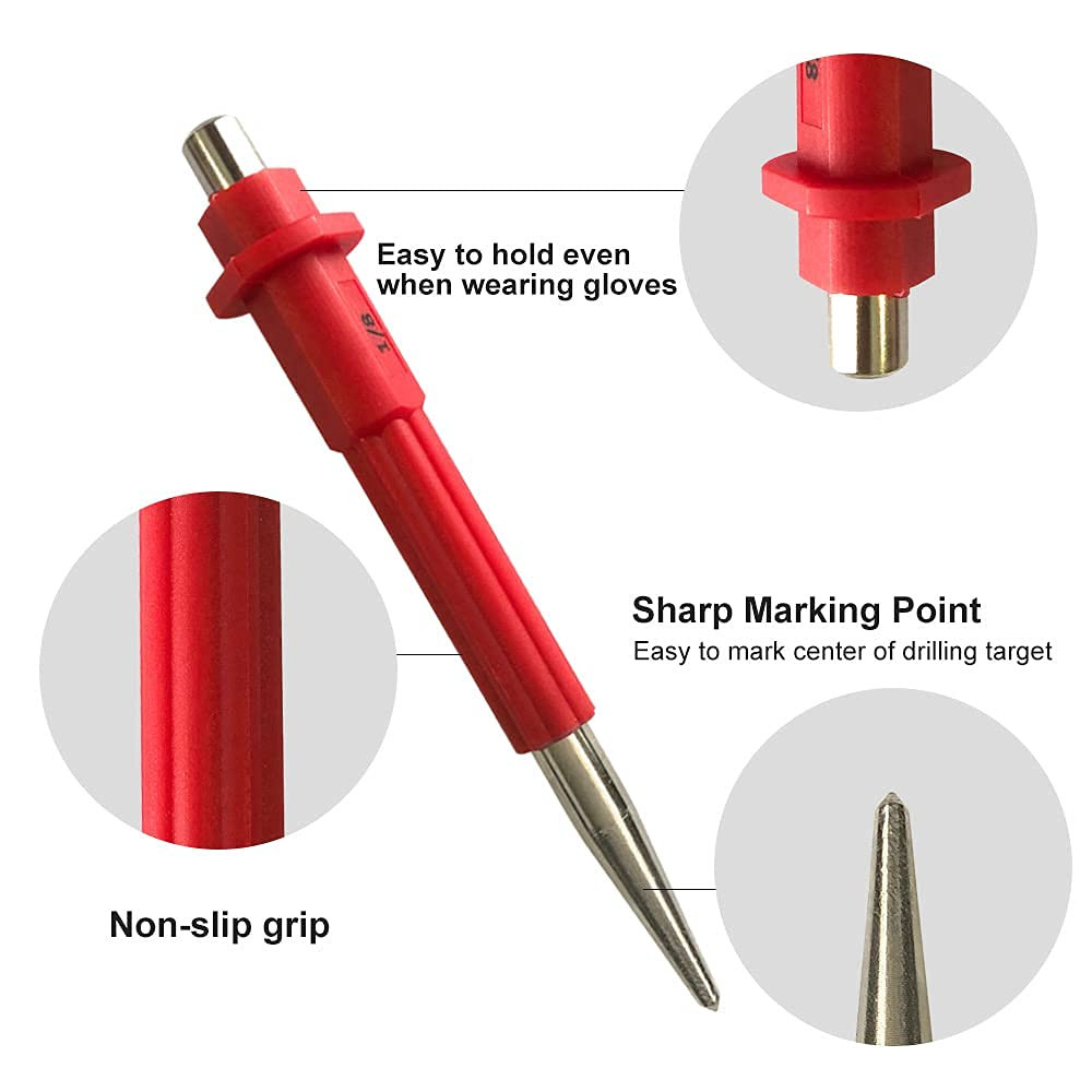 4 Piece Nail Setter & Center Punch Set 4″ Wood Metal Super Impact Resistance USA