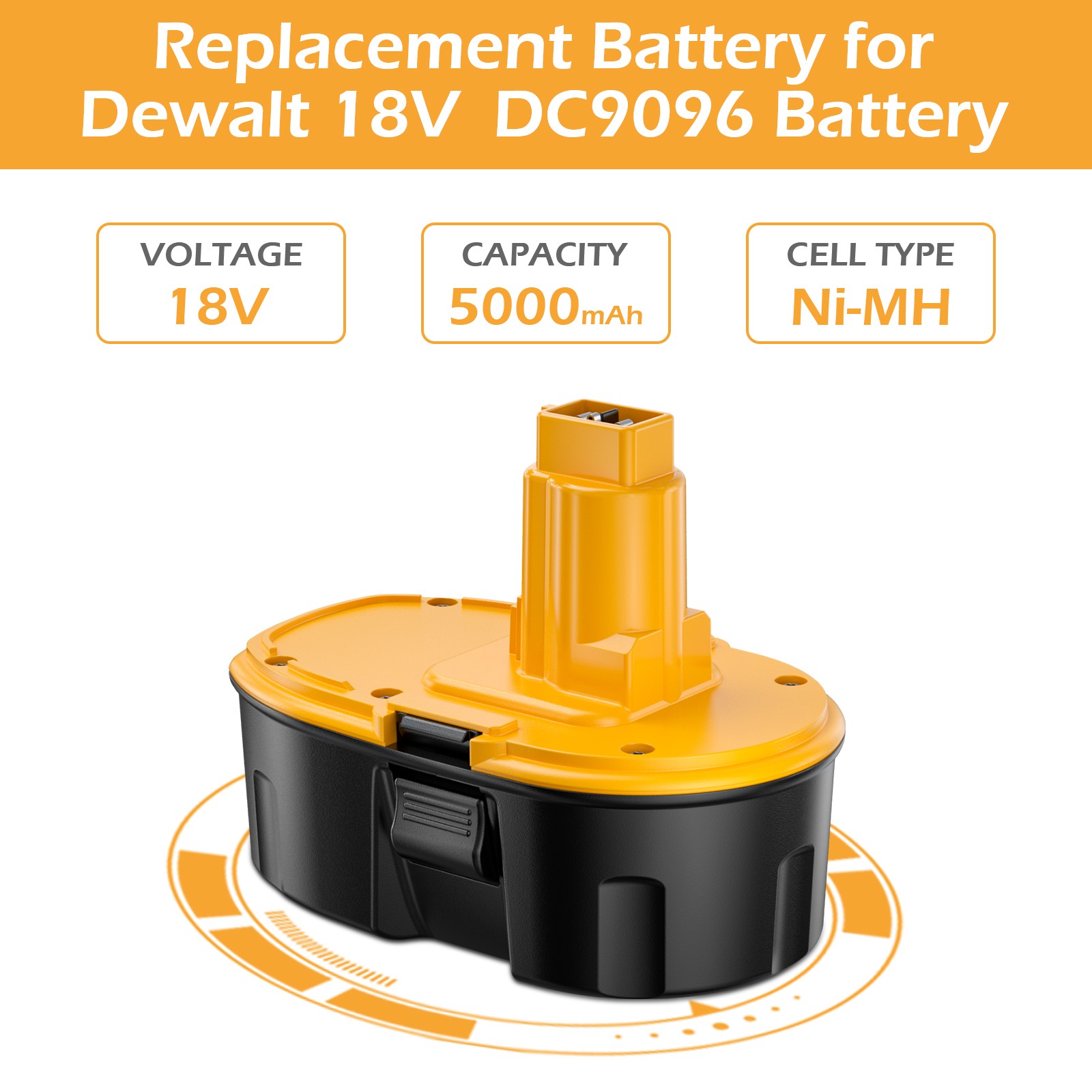 2/1PACK 7AH 18V Replace For Dewalt 18VOLT XRP DC9096 DC9098 Ni-MH Battery DC9099