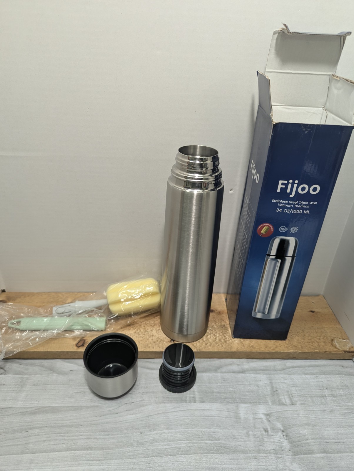 Thermos Stainless Steel Fijoo Insulated Triple Wall Vacuum New 34 Oz – 1000ML