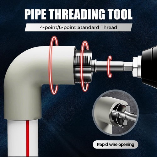 2pcs Integrated Internal & External Pipe Threading-Tool,PVC Pipe Threader Kit