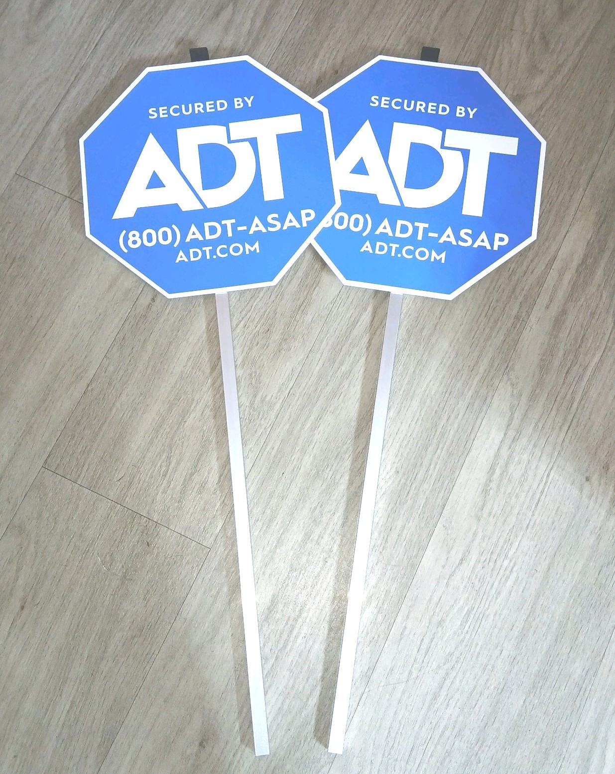 2 Security Sign 27 Inch Aluminum Yard Warning Signs with Stakes for Outdoor Home
