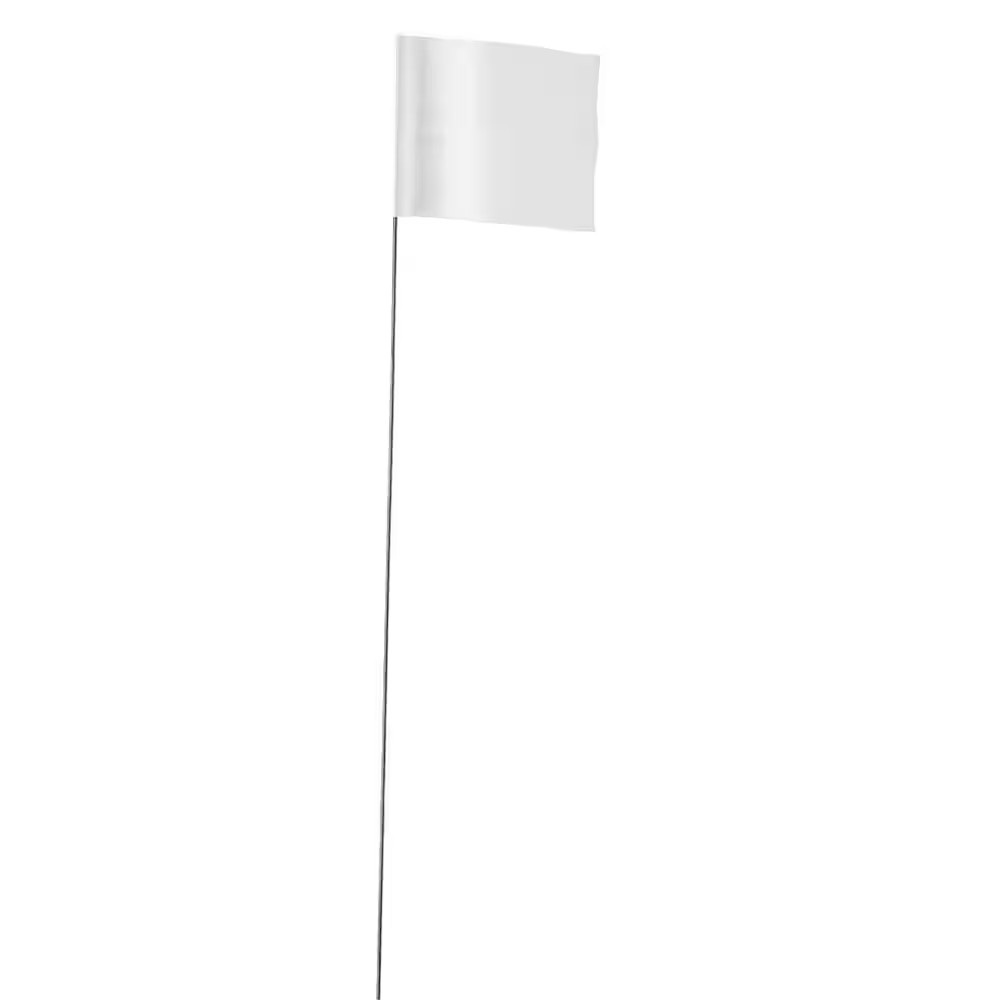 3.5 In. X 2.5 In. White Stake Flags (100-Pack)