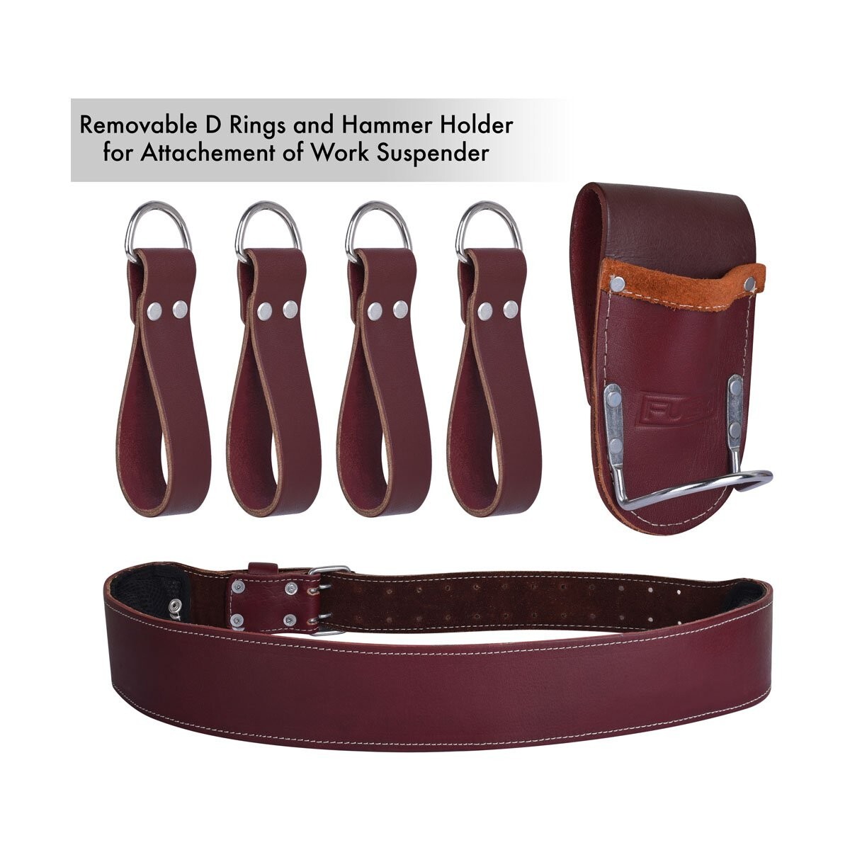 Leather Tool Pouch Heavy Duty Leather Tool Belt Set Carpenters Plumbers Tool Bag
