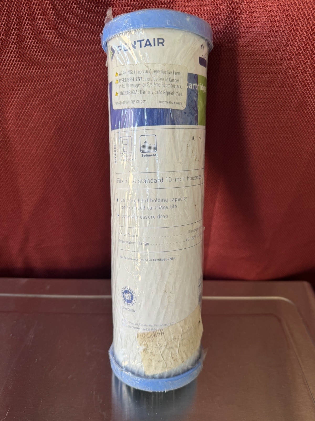 Pentair 10″ 10 Micron Sediment/Carbon Block Cartridge, Chlorine Taste/Odor