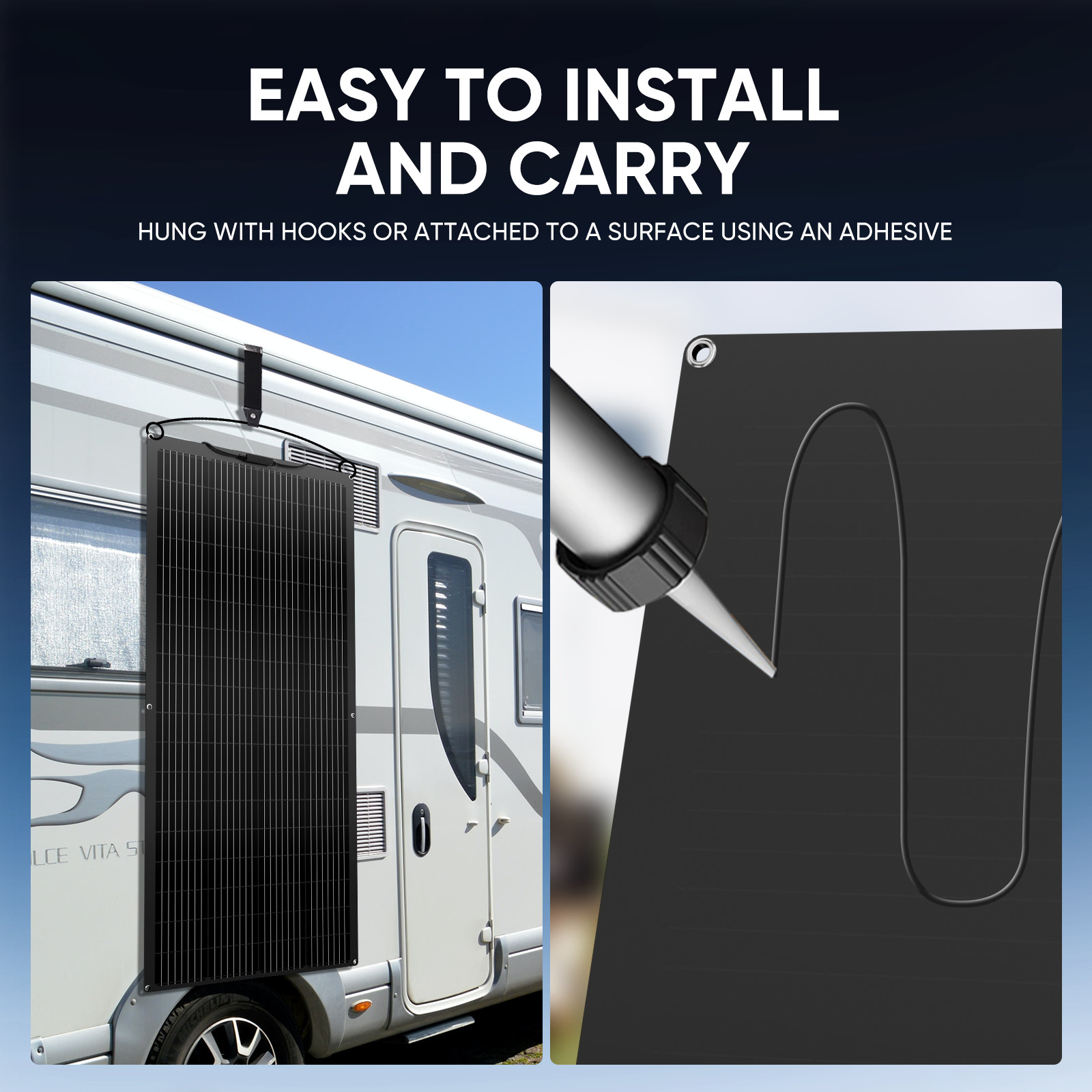 300W Flexible Solar Panel Mono 12V Portable Power Camping Home RV Battery Charge