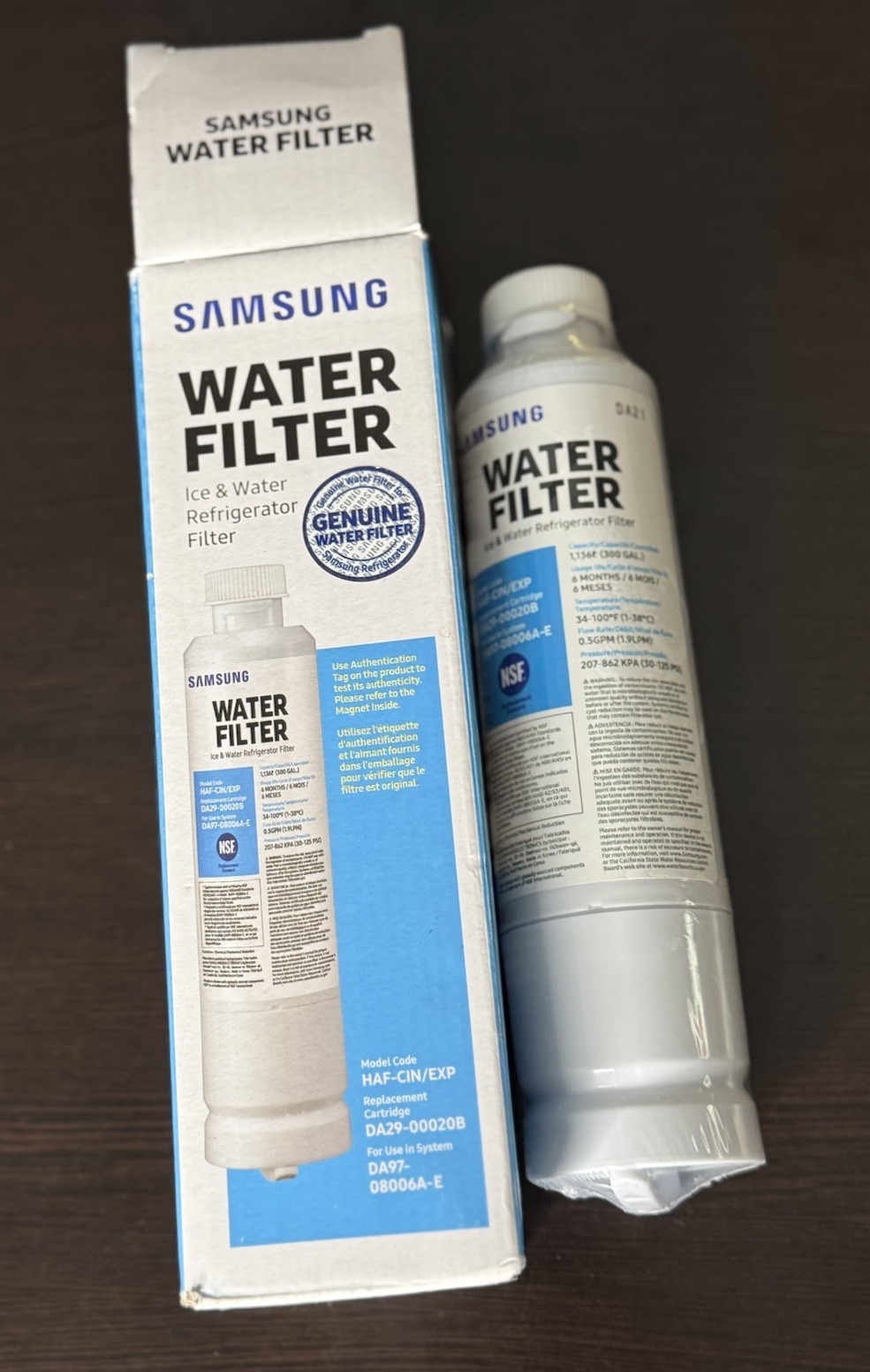 OEM- Samsung DA29-00020B HAF-CIN/EXP Refrigerator Ice & Water Filter Genuine