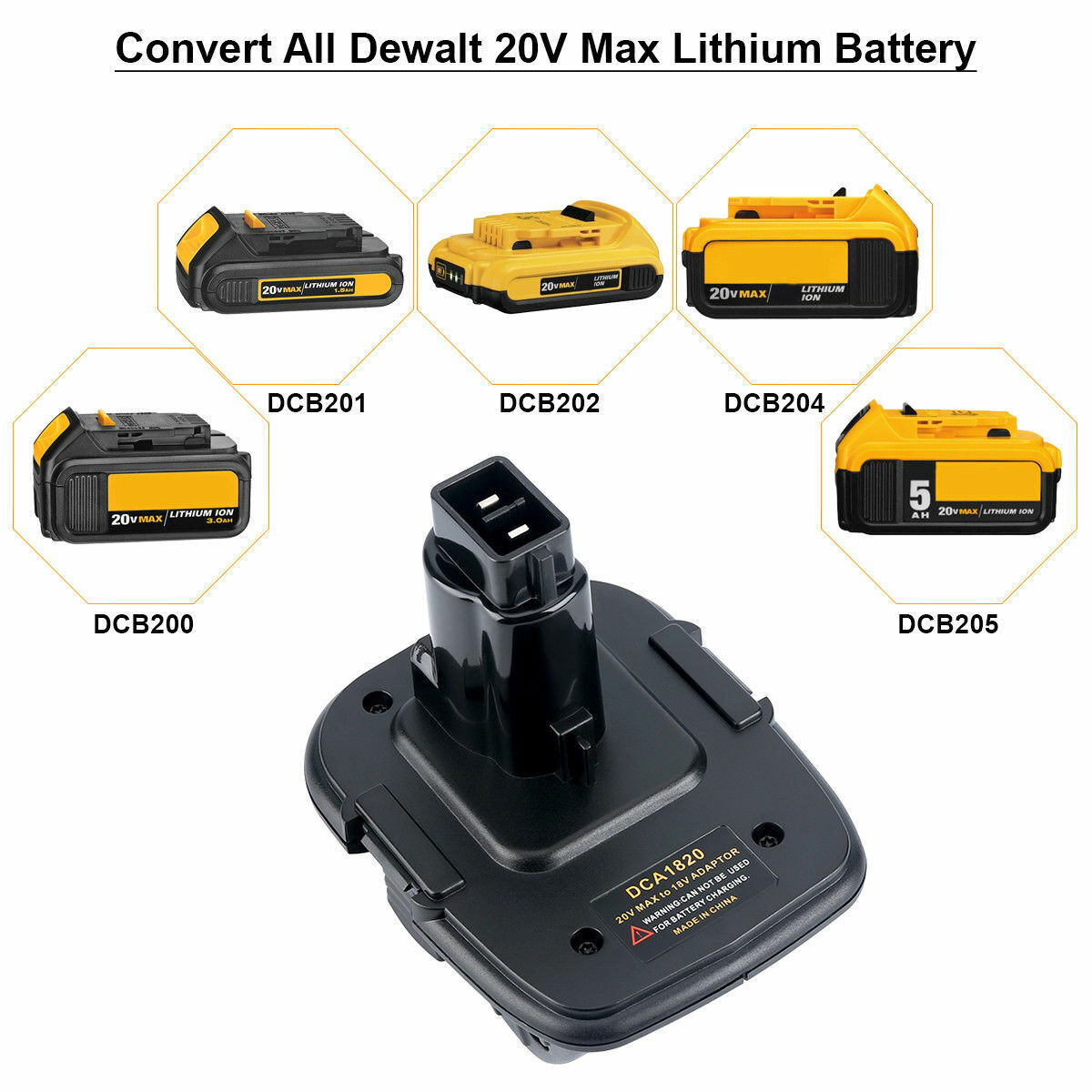 DCA1820 For DEWALT 18V to 20V Battery Adapter Converter Max Li-ion DC9096 TOOLS