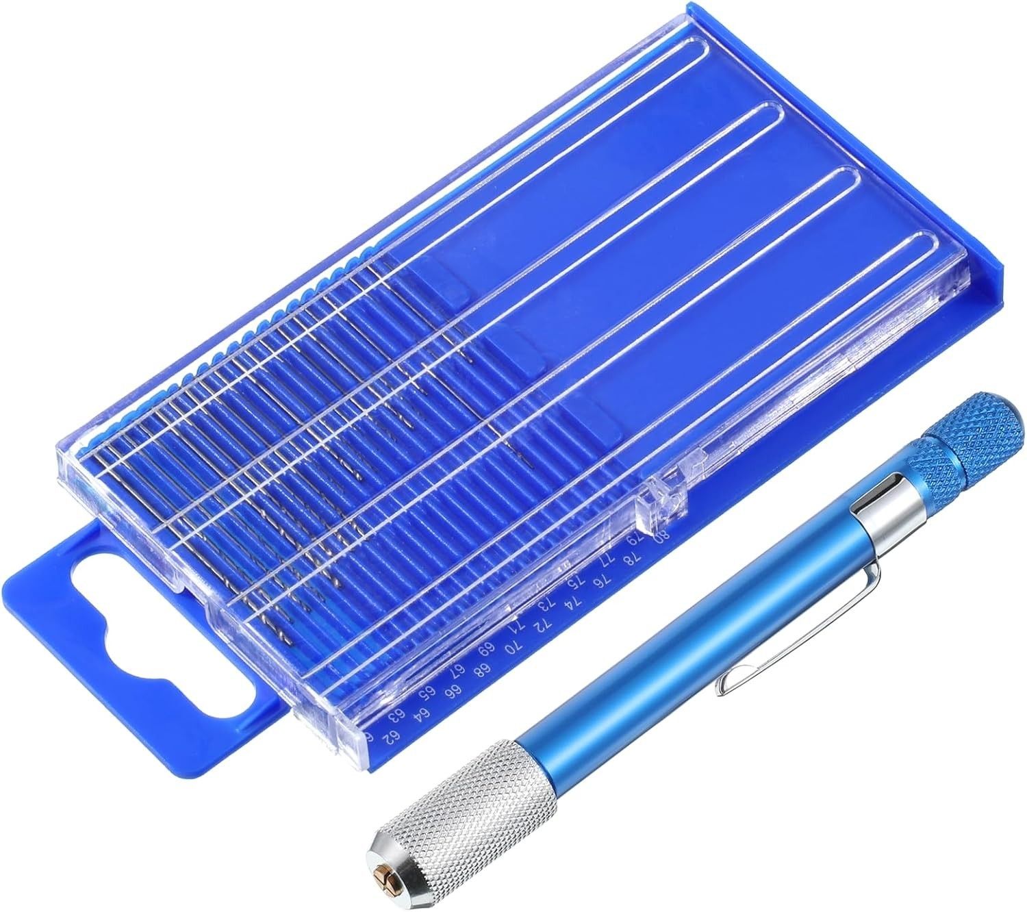 21 PCS Metric Mini Micro Drill Bit Set, Carburetor Jet Drill Bits Pin Vise Set