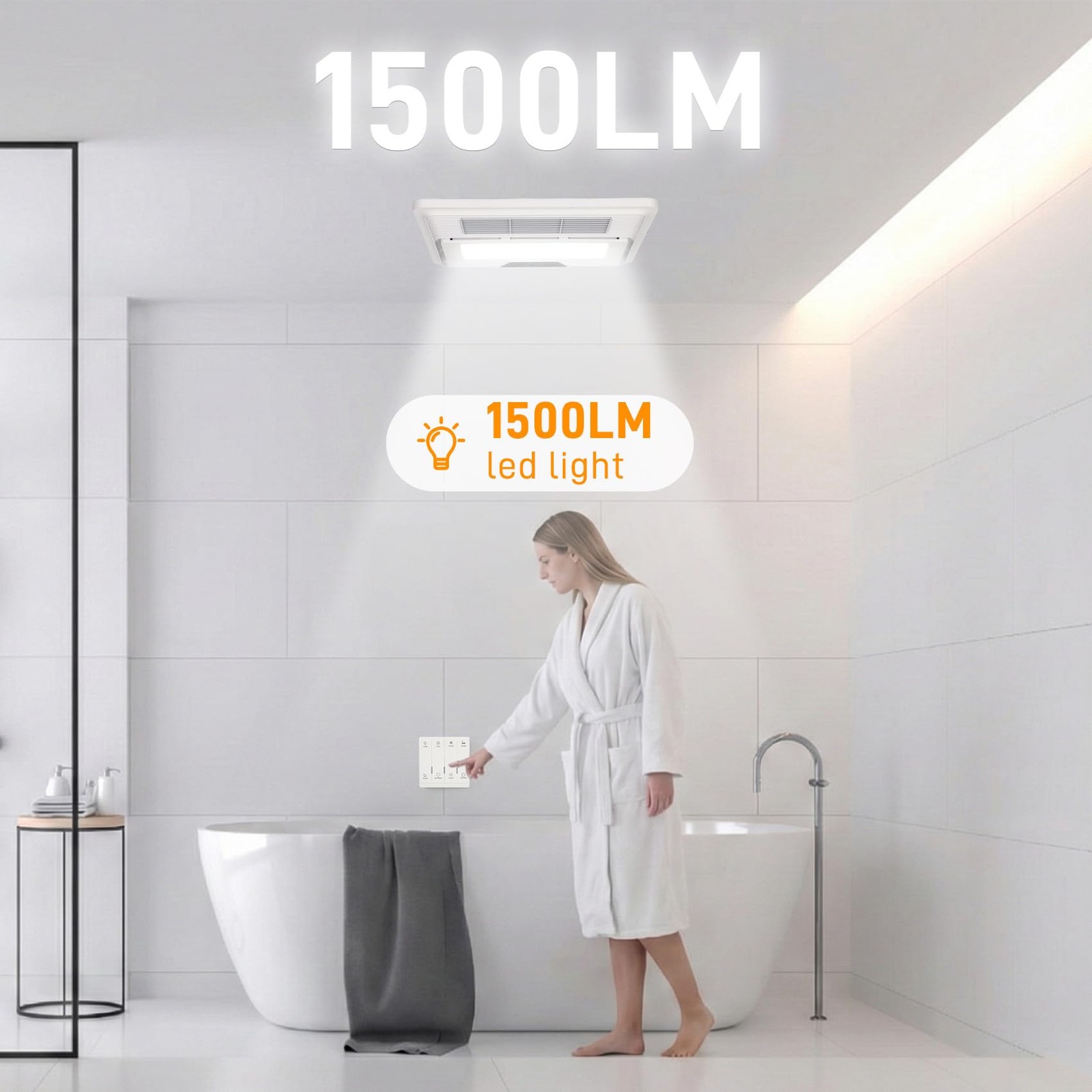 Premium Bathroom Vent Fan | Powerful Exhaust Fan with Light Quiet 30dB Operation