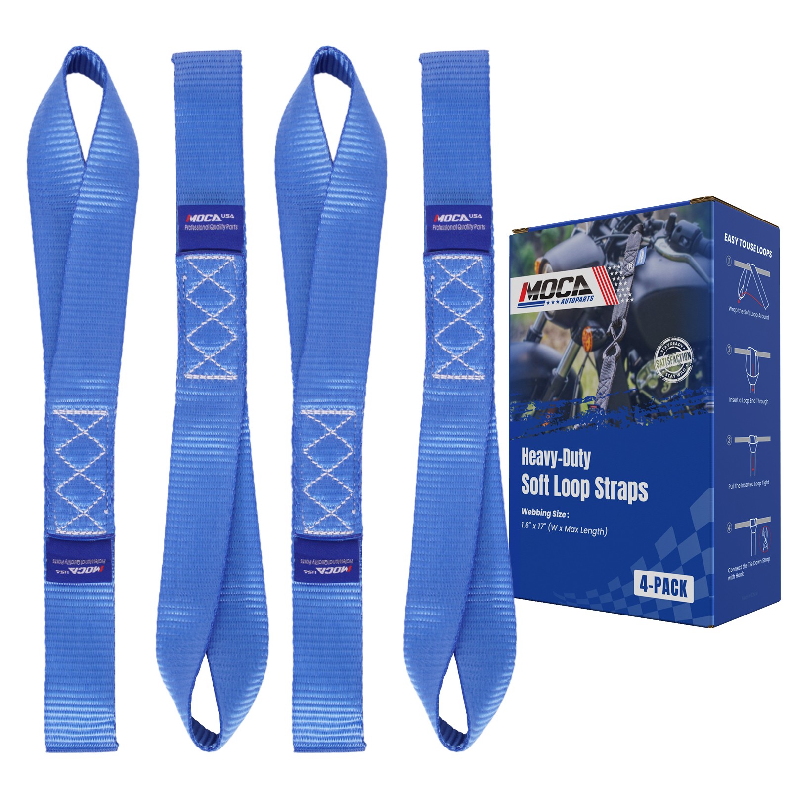 Heavy Duty Tie Down Kit – 10643 Lbs Breaking Strength Tie Down Straps 1.6″ x 17′