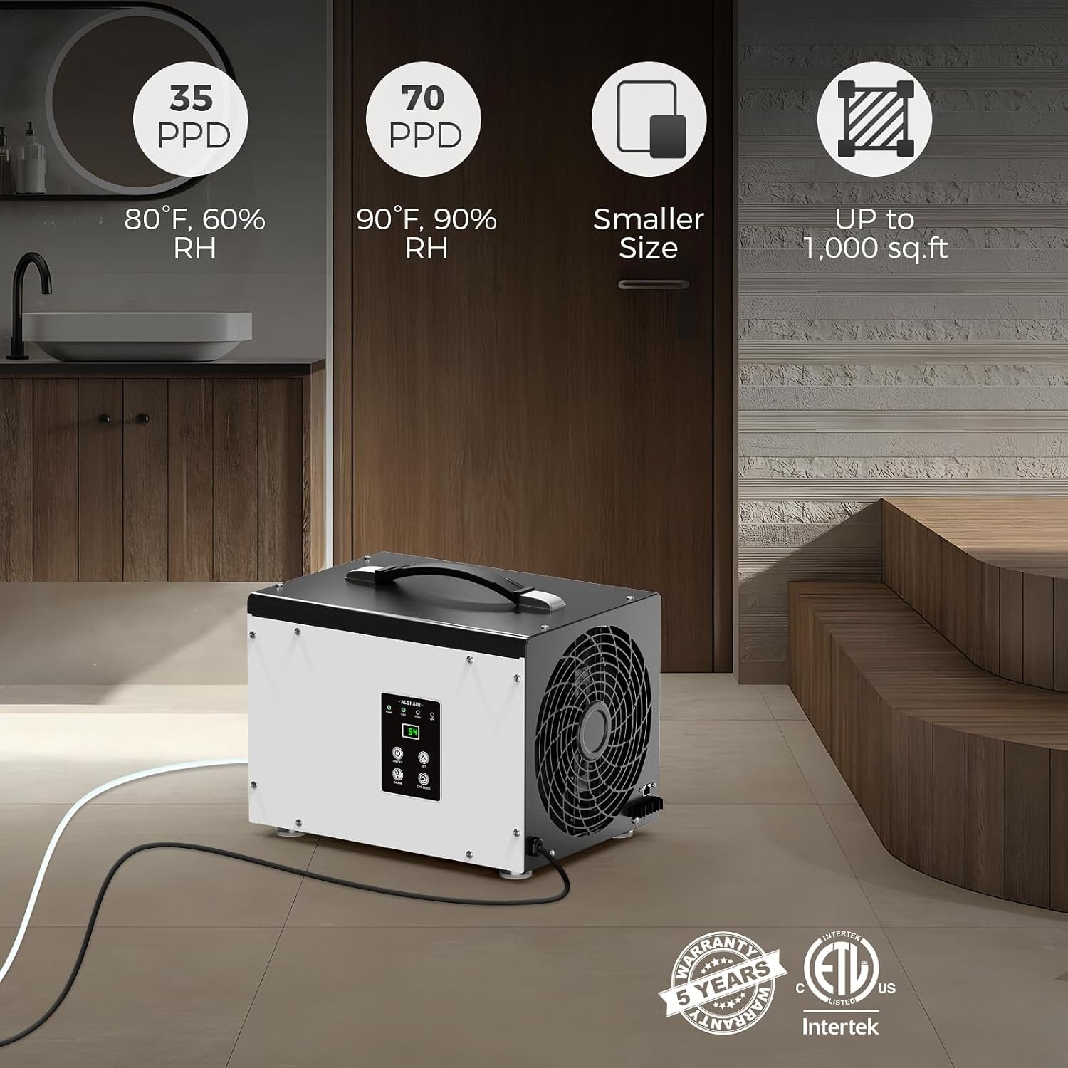 ALORAIR Sentinel HD35P 70 PPD Crawl Space Dehumidifier w/Pump Automatic Defrost