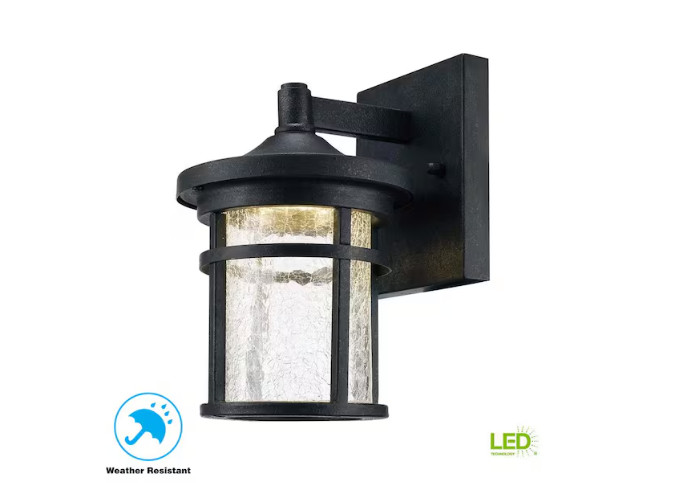 Home Decorators Westbury 8.5 in. Aged Iron LED Outdoor Wall Light w/ Clear Glass