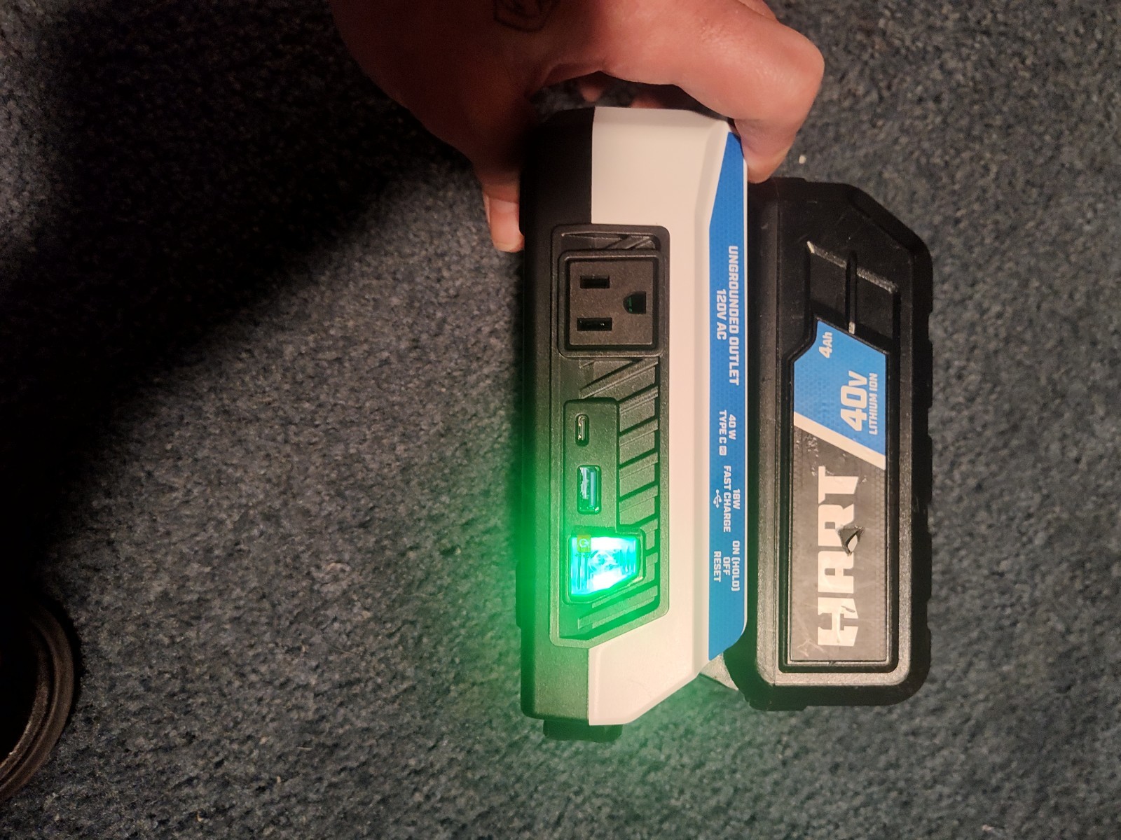 HART 40V 300 Watt Battery Powered Power Source LED LightBATTERY NOT INCLUDED