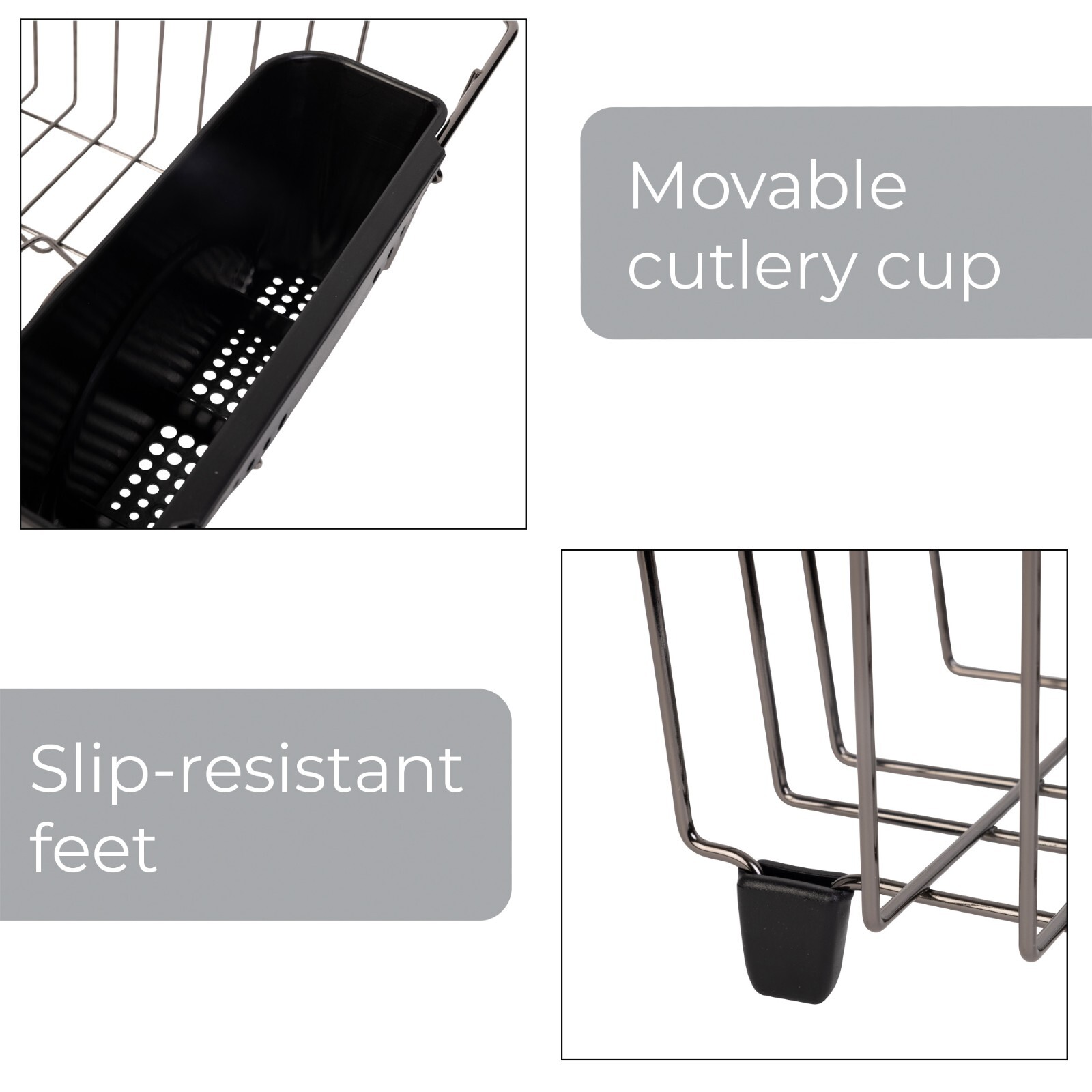 Mainstays Small Dish Drainer Rack – Chrome/Black