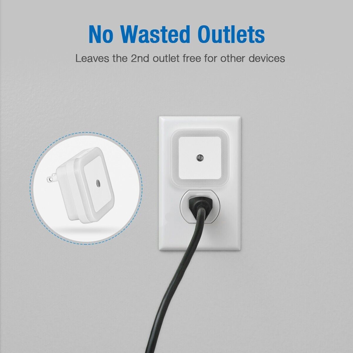 6Pcs Plug-in LED Night Light Lamp Dusk to Dawn Sensor Hallway Kitchen Bathroom