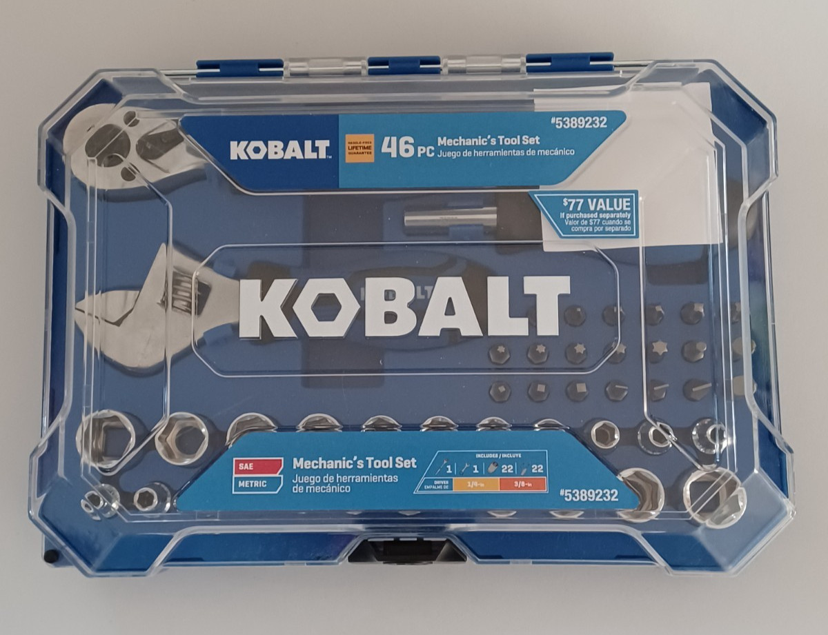 Kobalt 46 pc. Mechanic’s Tool Set Compact Stubby 5389232 Ratchet Socket Wrench