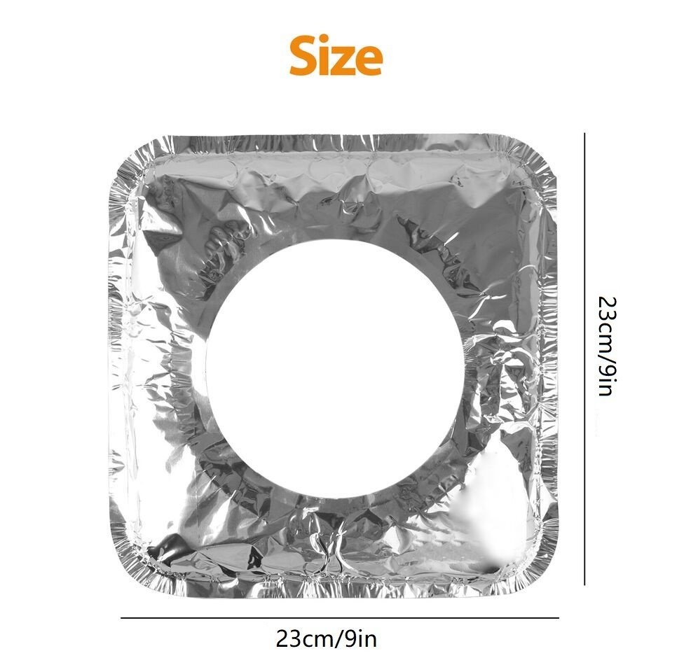 40Pcs Disposable Aluminum Foil Square Gas Stove Burner Liners Heavy Bib Cover US