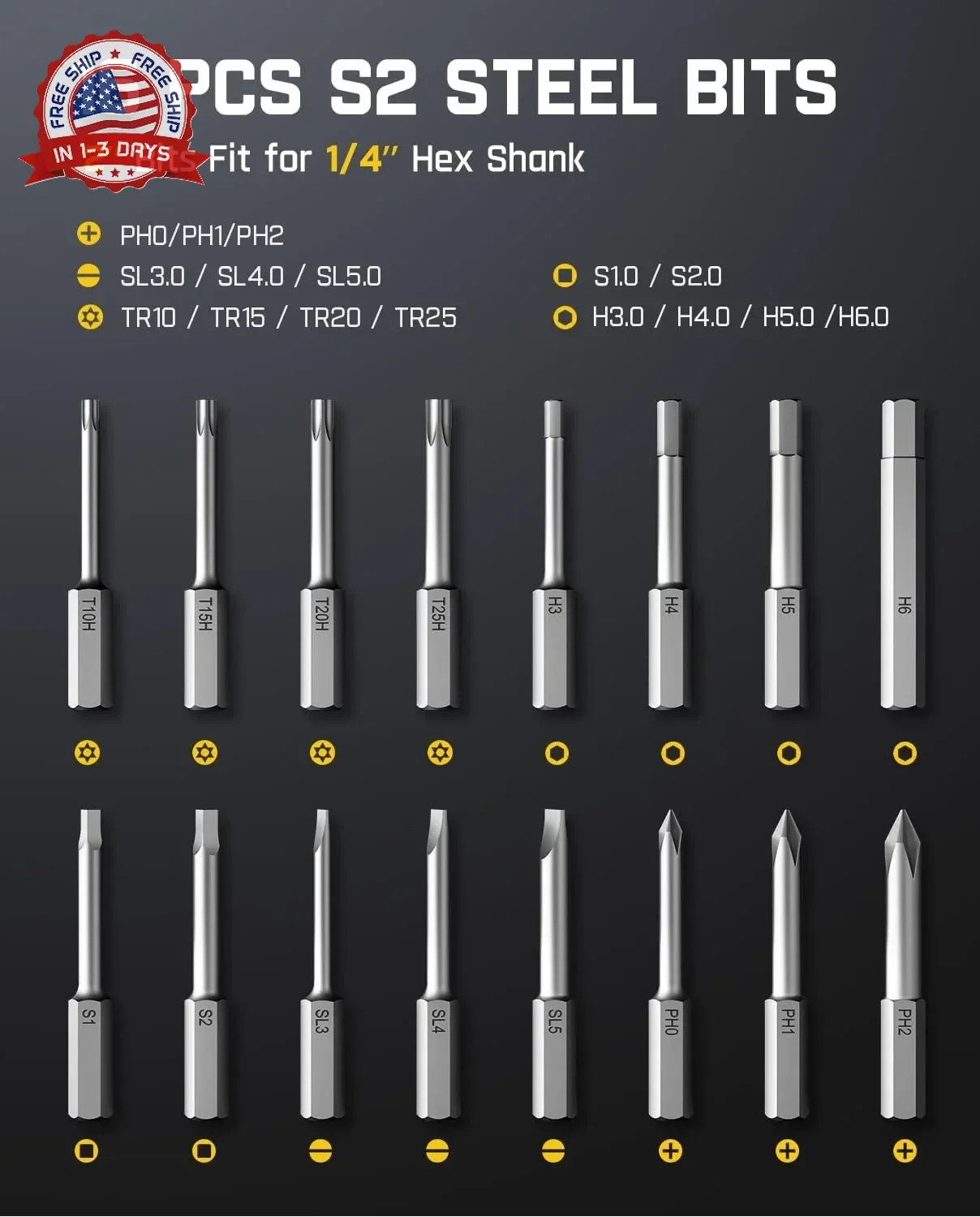 S1 Pro Electric Screwdriver, Power Screwdriver with16 S2 Steel Bits, 3 T