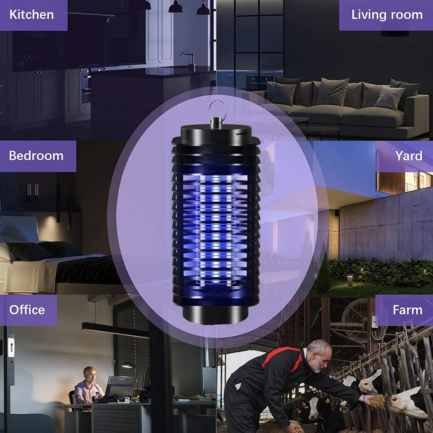 2 Pack Mosquito Fly Bug Insect Zapper Killer Indoor Outdoor Electronic Trap Lamp
