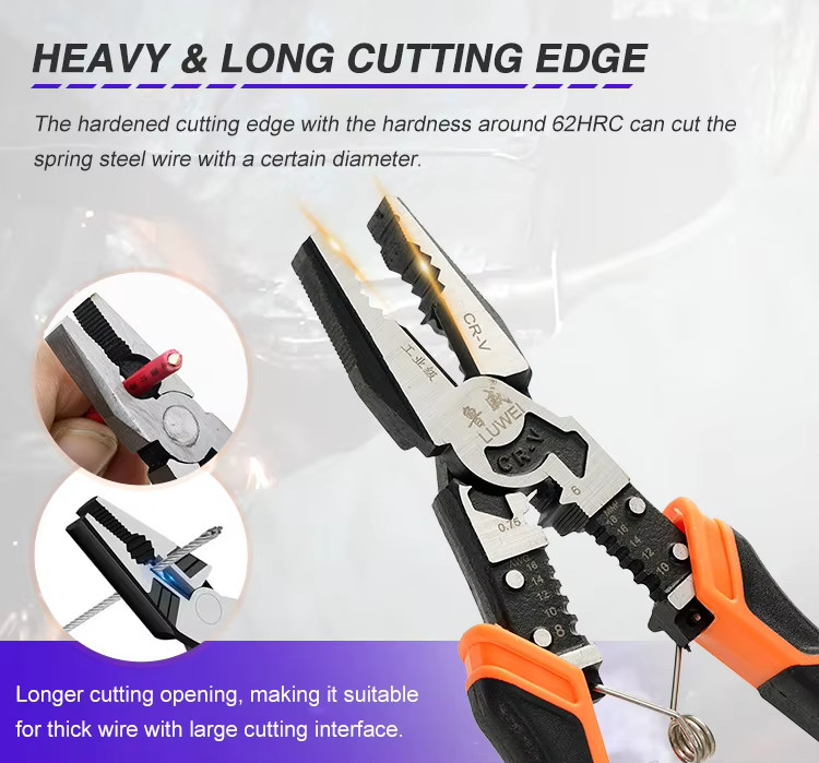3PCS 9-in-1 Electrician Tool Set with Pliers/Cutter/Stripper, Heavy Duty