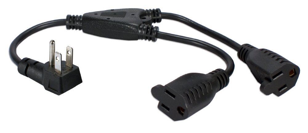 QVS PPRT-ADPT2 12-Inch 3-Prong Outlet Saver Splitter Power Adapter with