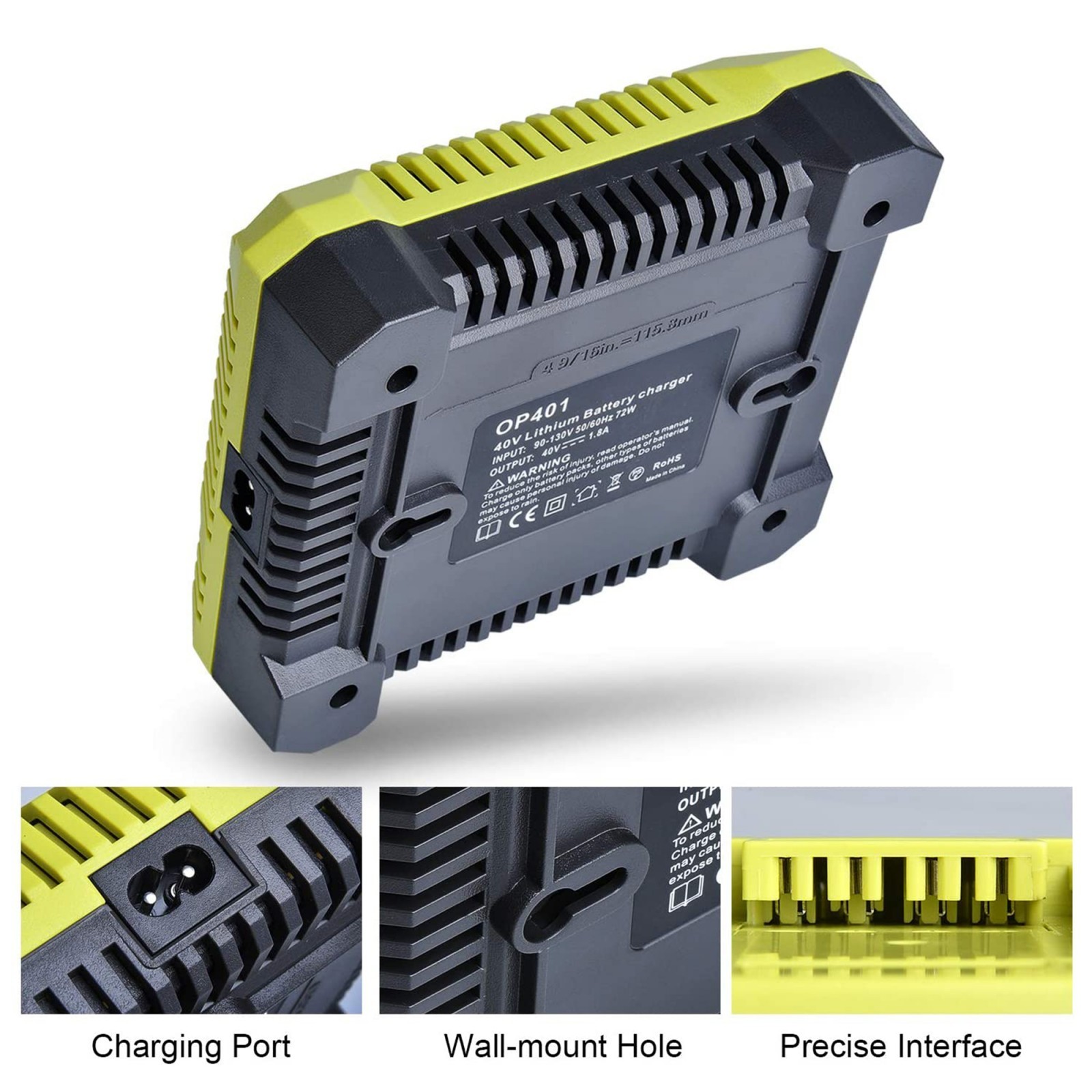 2 Pack 40V 6.0Ah Lithium Battery & Rapid Charger Kit for Ryobi 40 Volt Batteries
