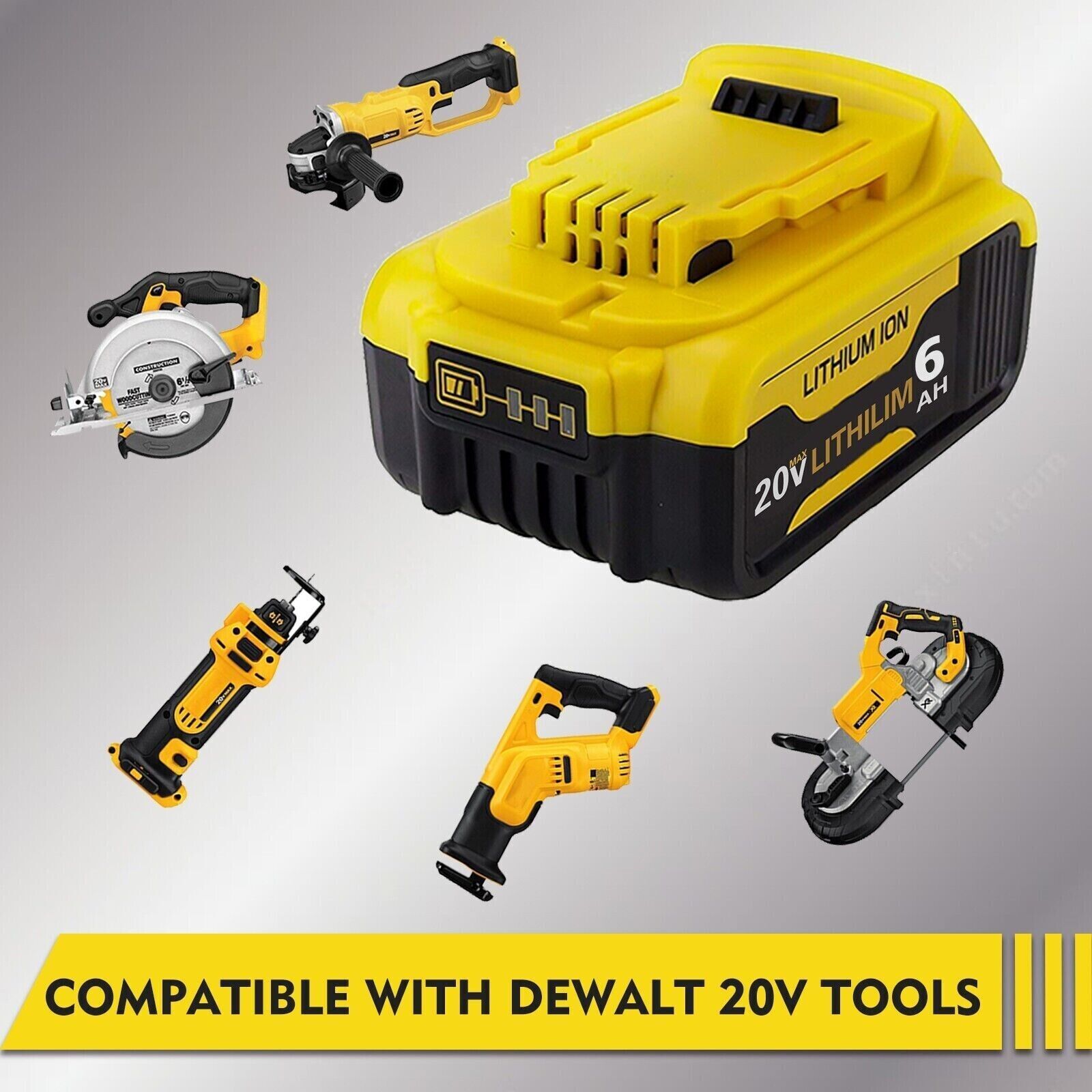 For DeWalt 20V 20 Volt Max 8.0AH Lithium Ion Battery DCB206-2 DCB205-2 DCB200-2