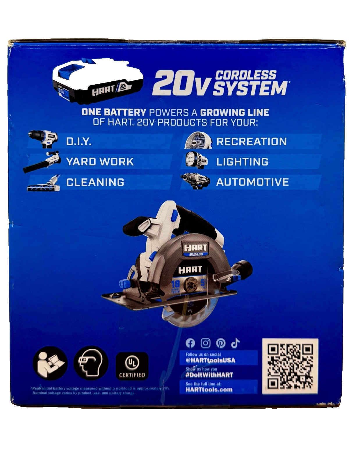 BRAND NEW HART Cordless Brushless Compact Circular Saw 5-1/2″ 20v Li-Ion TOOL