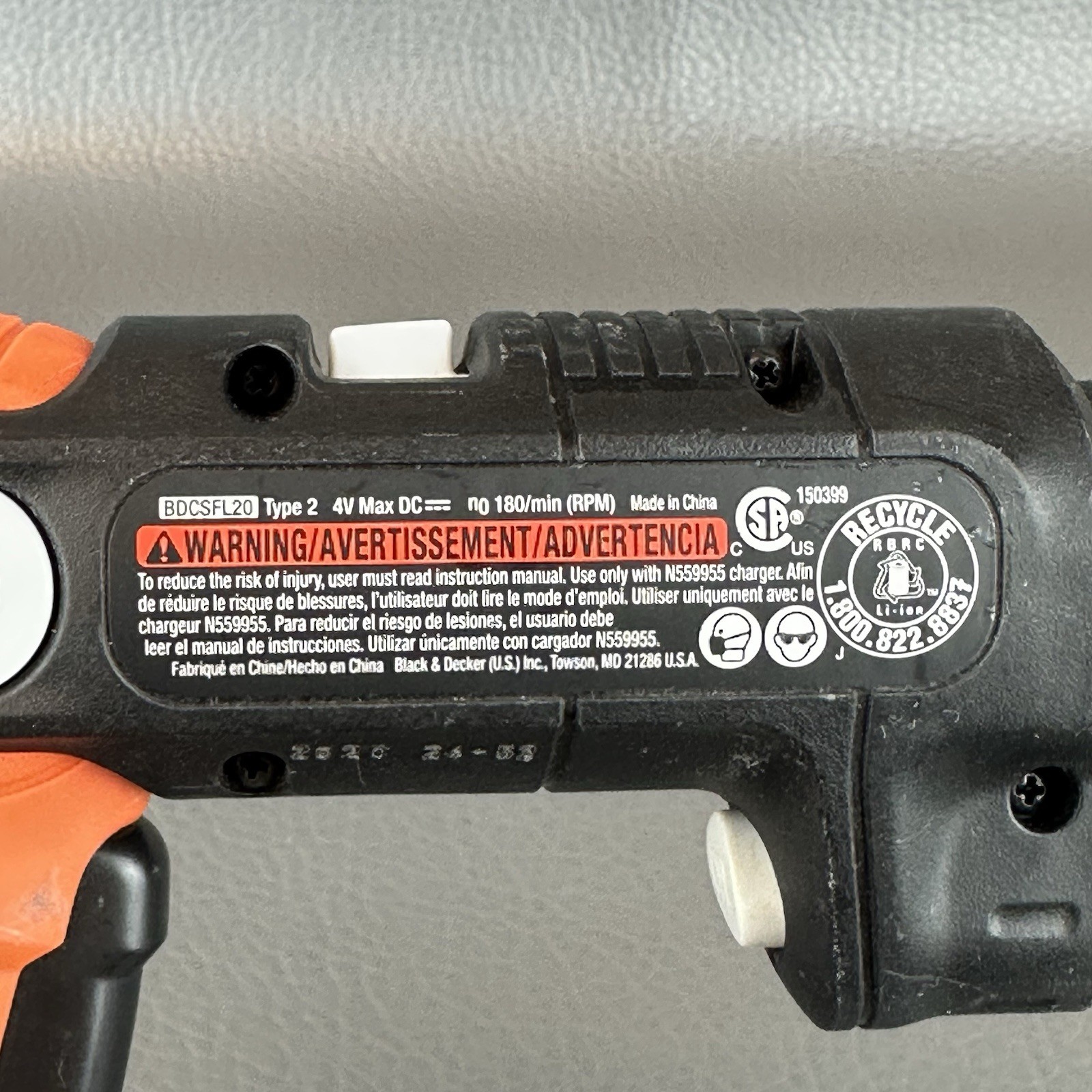 BLACK+DECKER 4V MAX Cordless Screwdriver w/ LED (BDCSFL20C) Charger Not Included