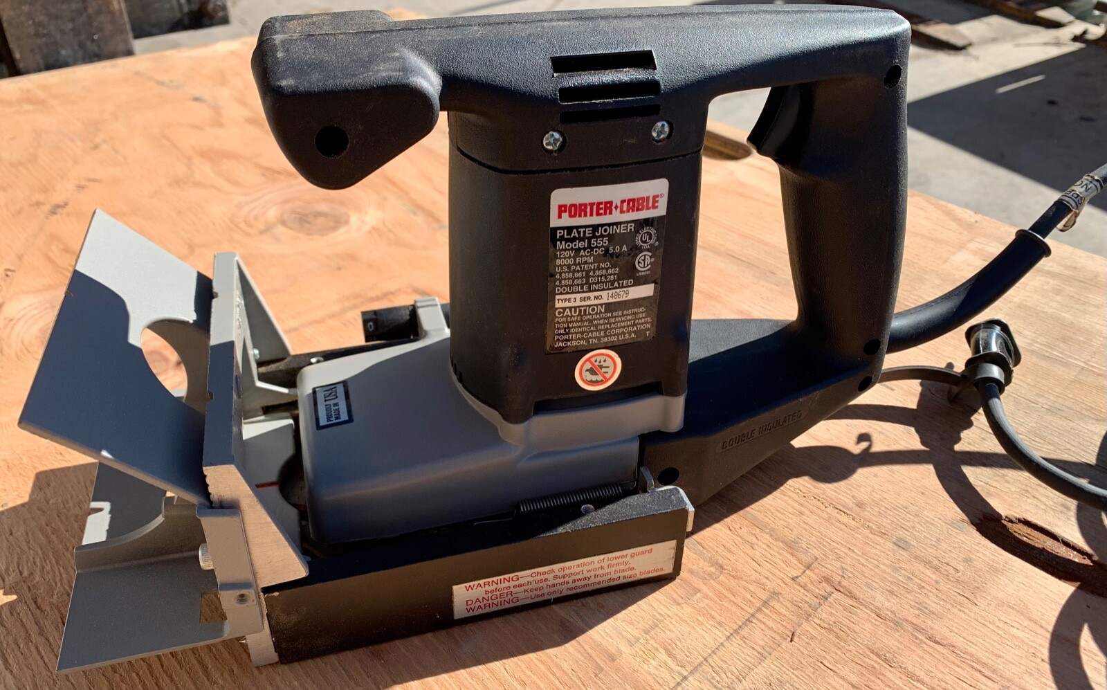 Porter Cable # 555 Plate Joiner Tilt Fence W/Toolbox 120V 8000rpm Type 3 (5052)