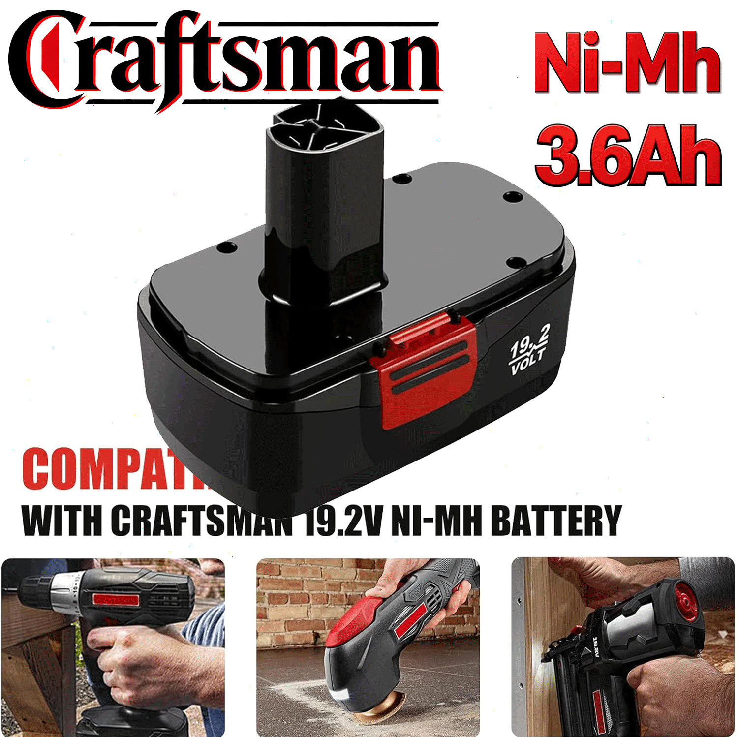1/2P Max 4.5Ah NI for Craftsman 19.2V 11375 Battery C3 DieHard 130279005 11376