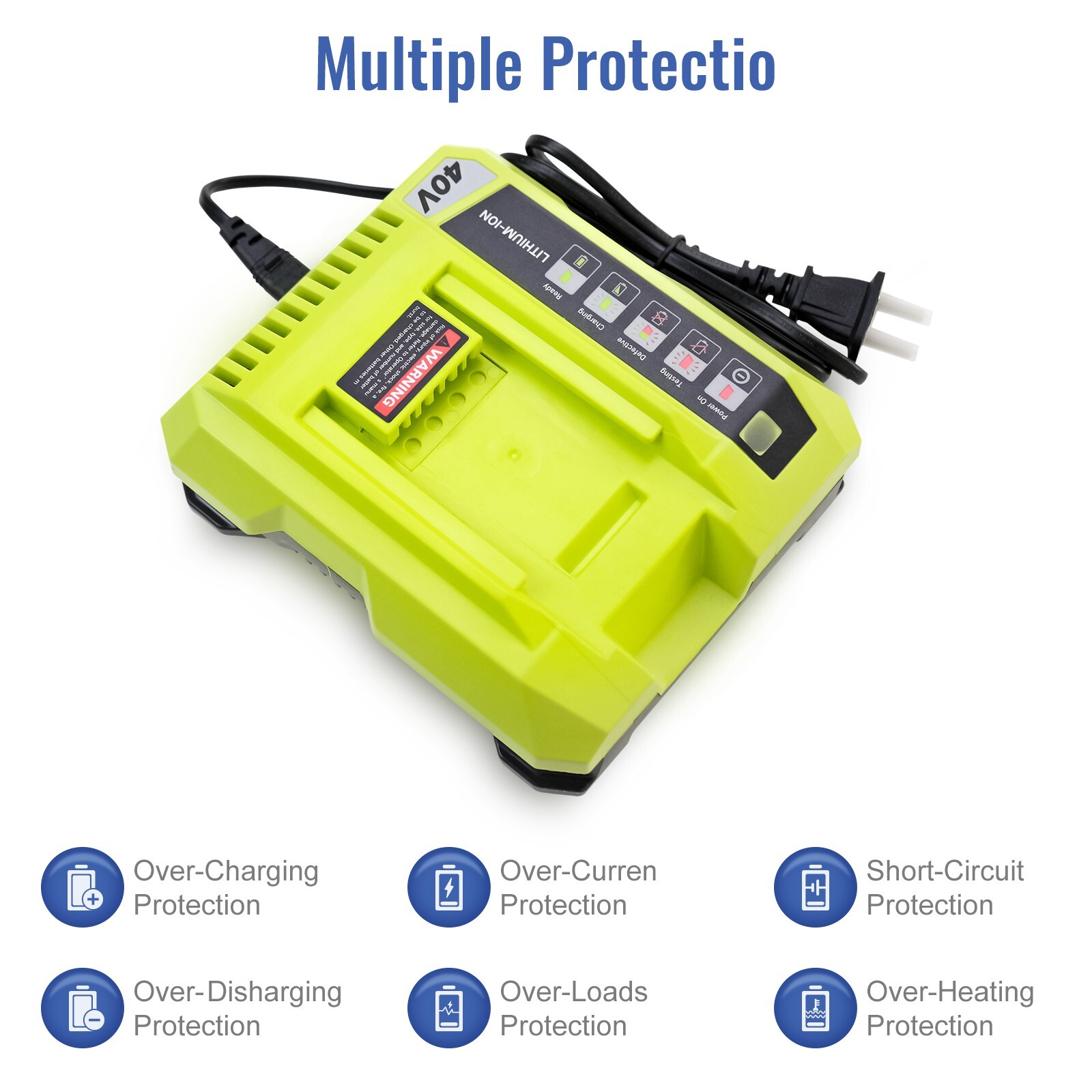 Rapid OP401 Charger For Ryobi 40V 6.0Ah Battery 40 Volt Lithium OP4050 OP40602