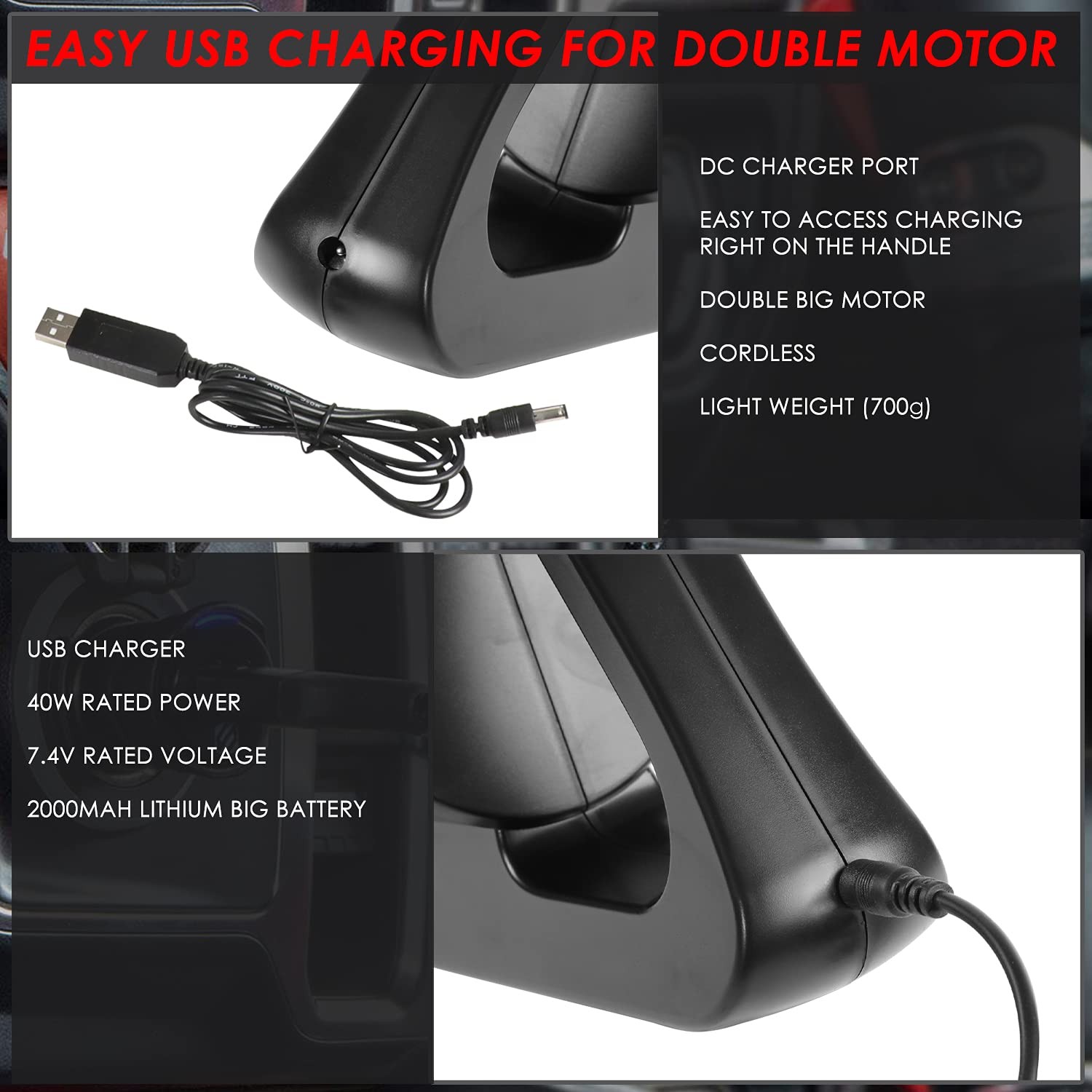 Dna Motoring Tools-00181 4500Pa Suction Portable High Power Mini Handheld
