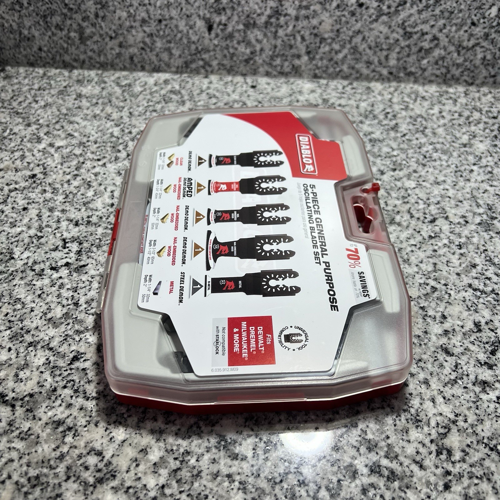 DIABLO Universal Wood & Metal Bi-Metal & Carbide Oscillating Blade Set (5-Piece)