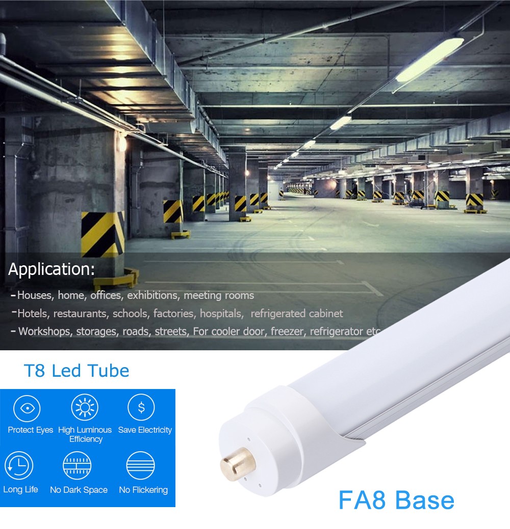 90W 8FT Led Tube Light Bulbs FA8 8 Foot Led Shop Light 65W 45W T8 T12 Single Pin