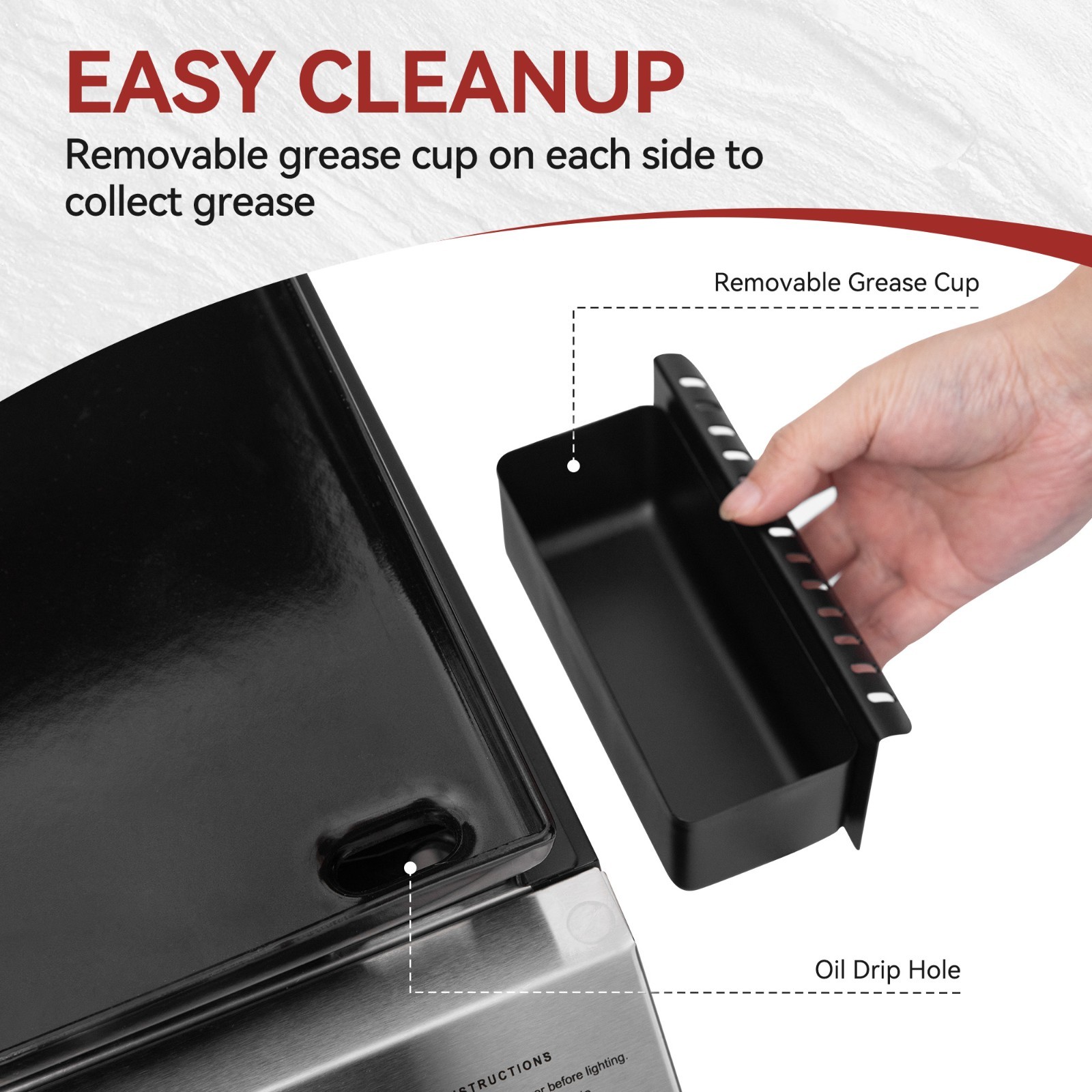 Royal Gourmet 3-in-1 Portable Gas Griddle with Side Burner and Lid for Outdoor