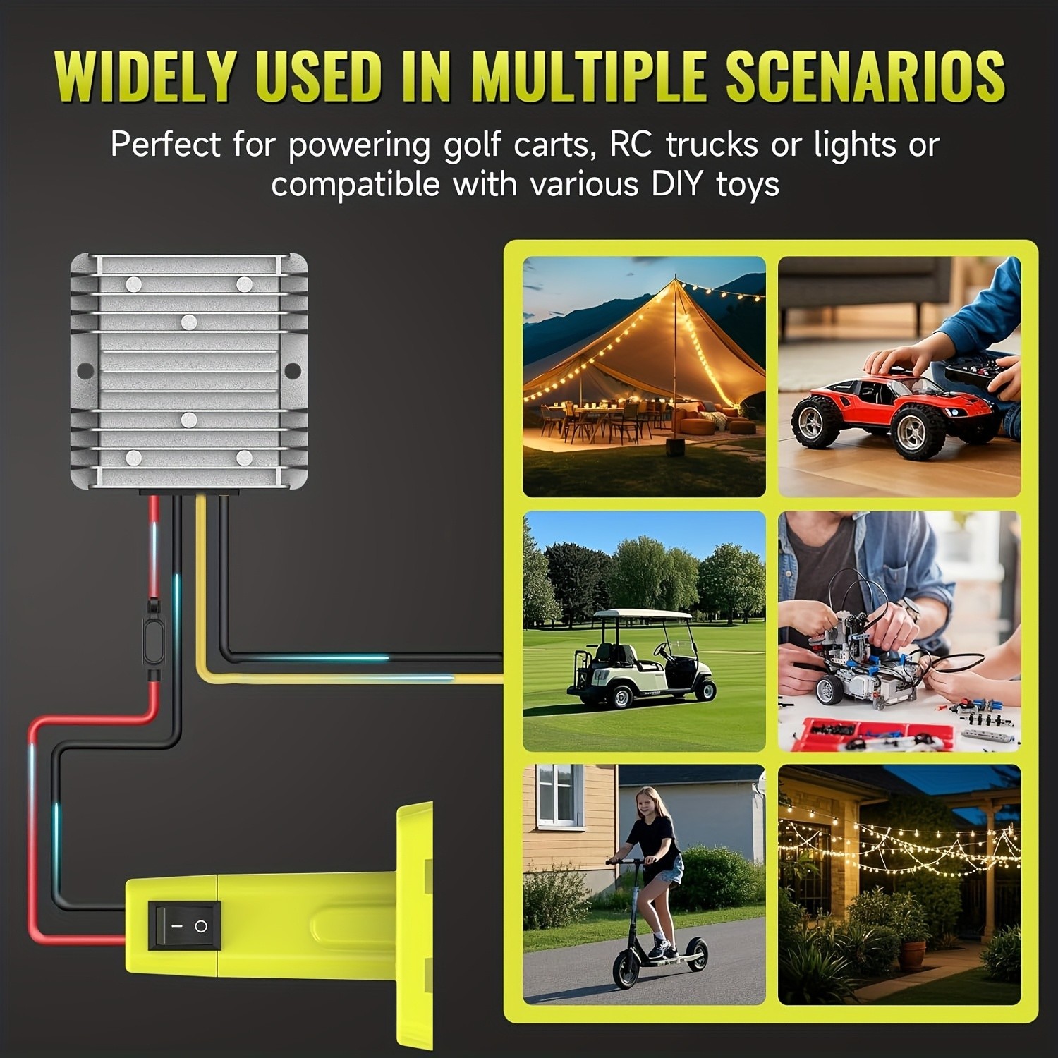 18V to 12V Step Down Voltage Regulator Adapter For Ryobi 18V Lithium Batteries