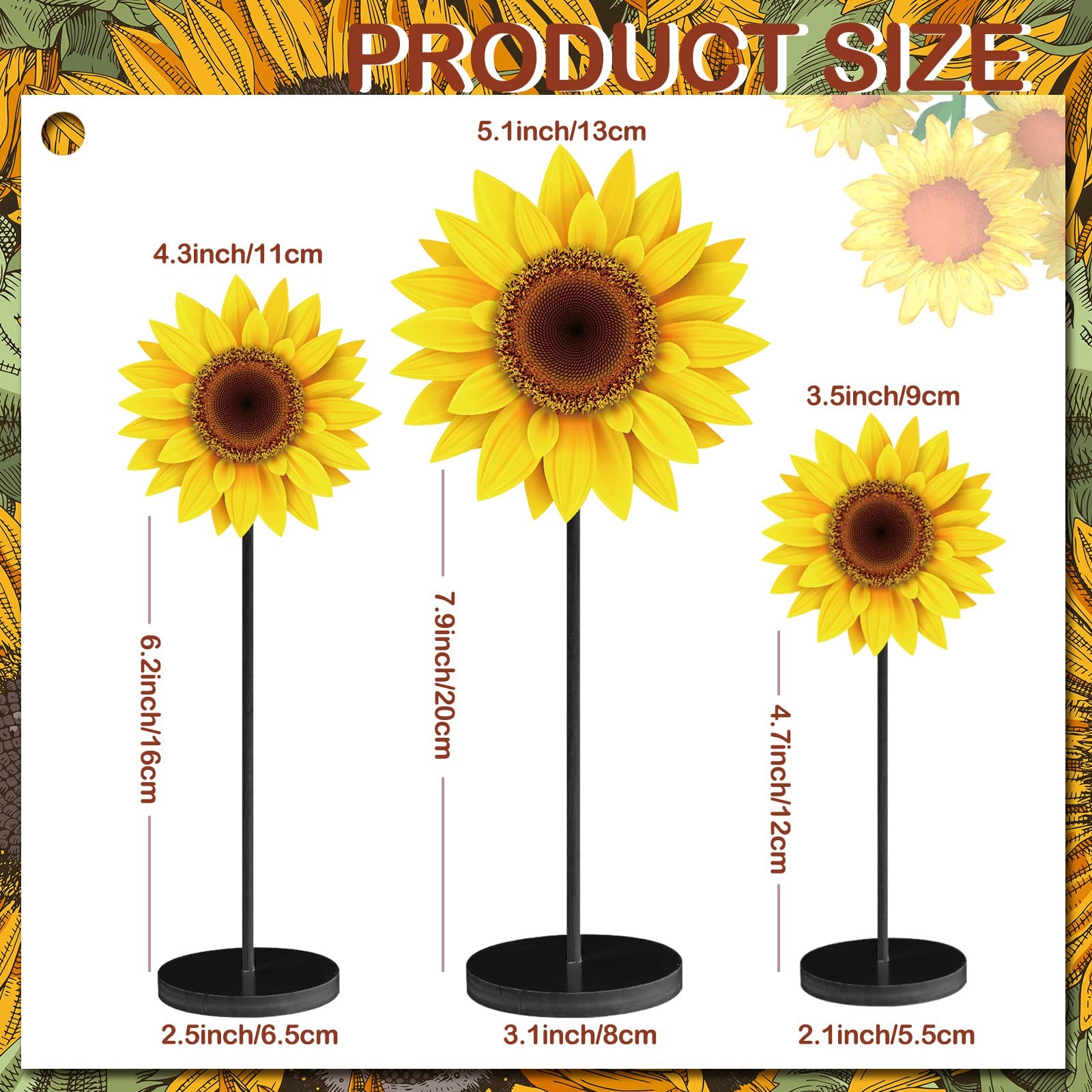 3 Pcs Summer Table Decor Sunflower Wood Table Sign Summer Freestanding Tablet…