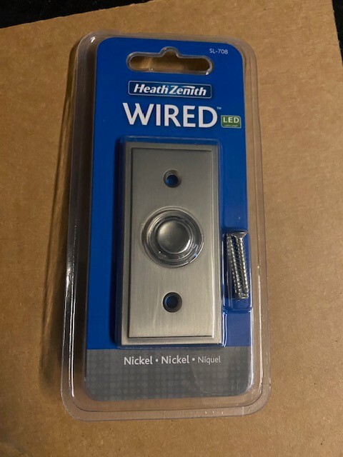 Heath Zenith Wired Nickel LED Lighted Doorbell Push-Button SL-708-90