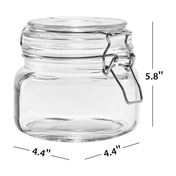 2-Pack 38 oz Glass Canister with Locking Lid Airtight Food Storage Container