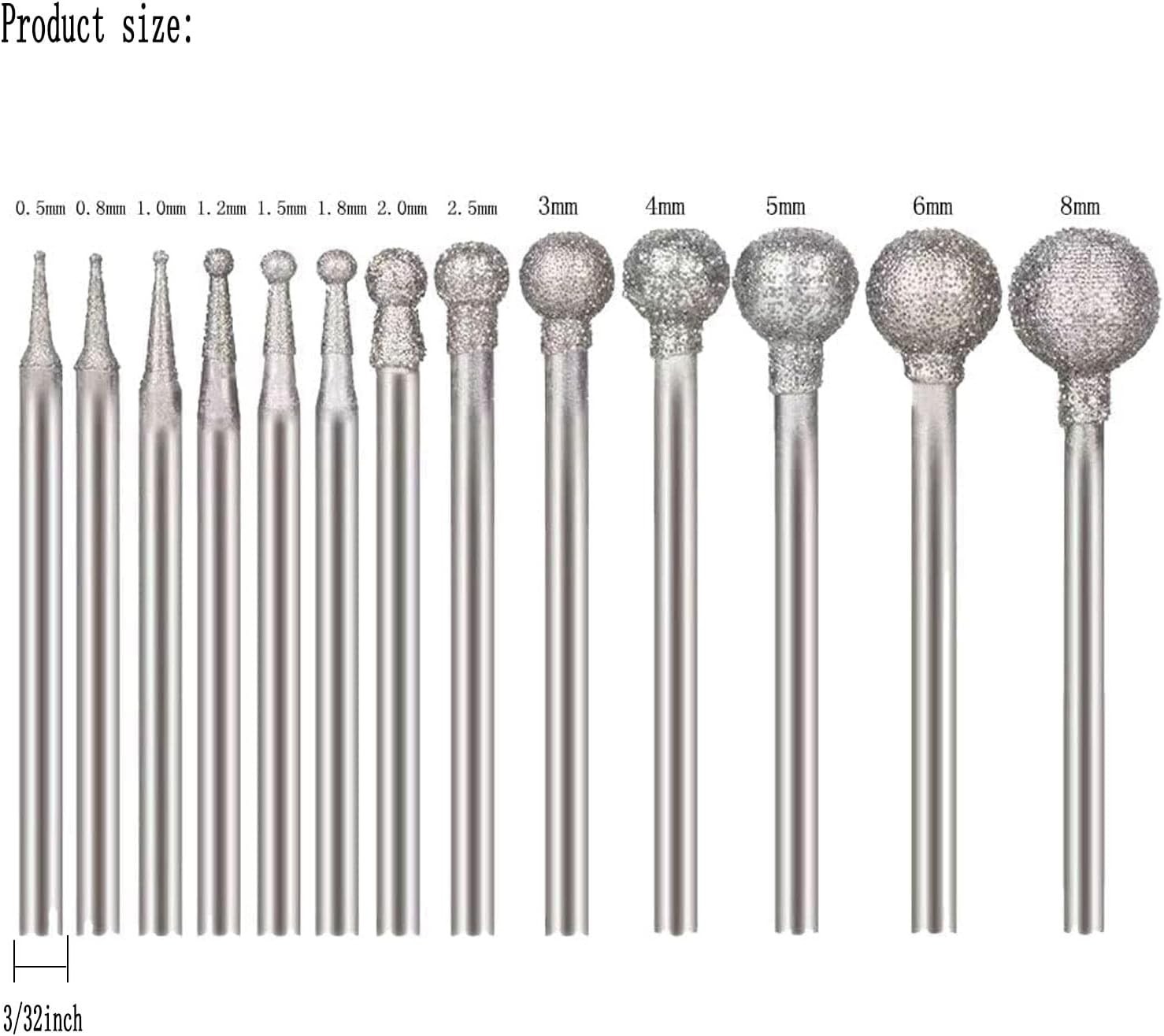 Durable 13 Pcs Diamond Burr Set – Sharp Cutting for Jewelry and Gemstone Work