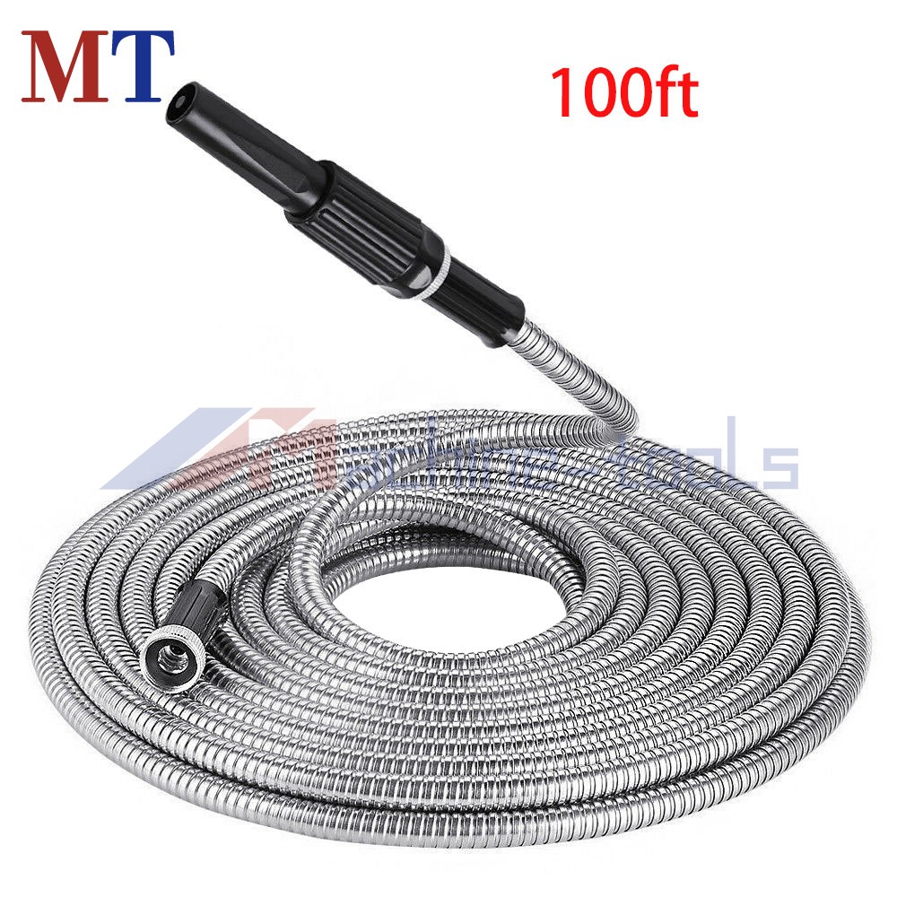 100 Feet Stainless Steel Metal Hose Pipe For Garden Water Hose Pipe Flexible